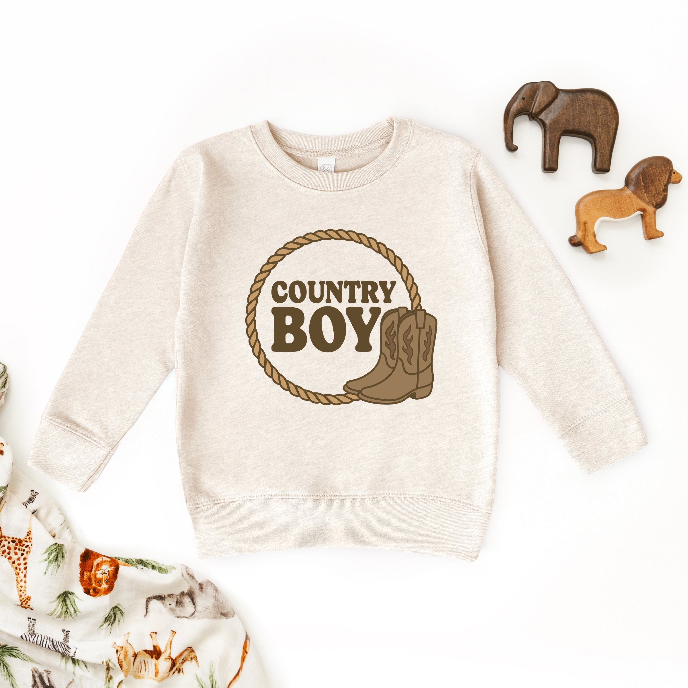 Country Boy Rope and Boots - Toddler Graphic Sweatshirt