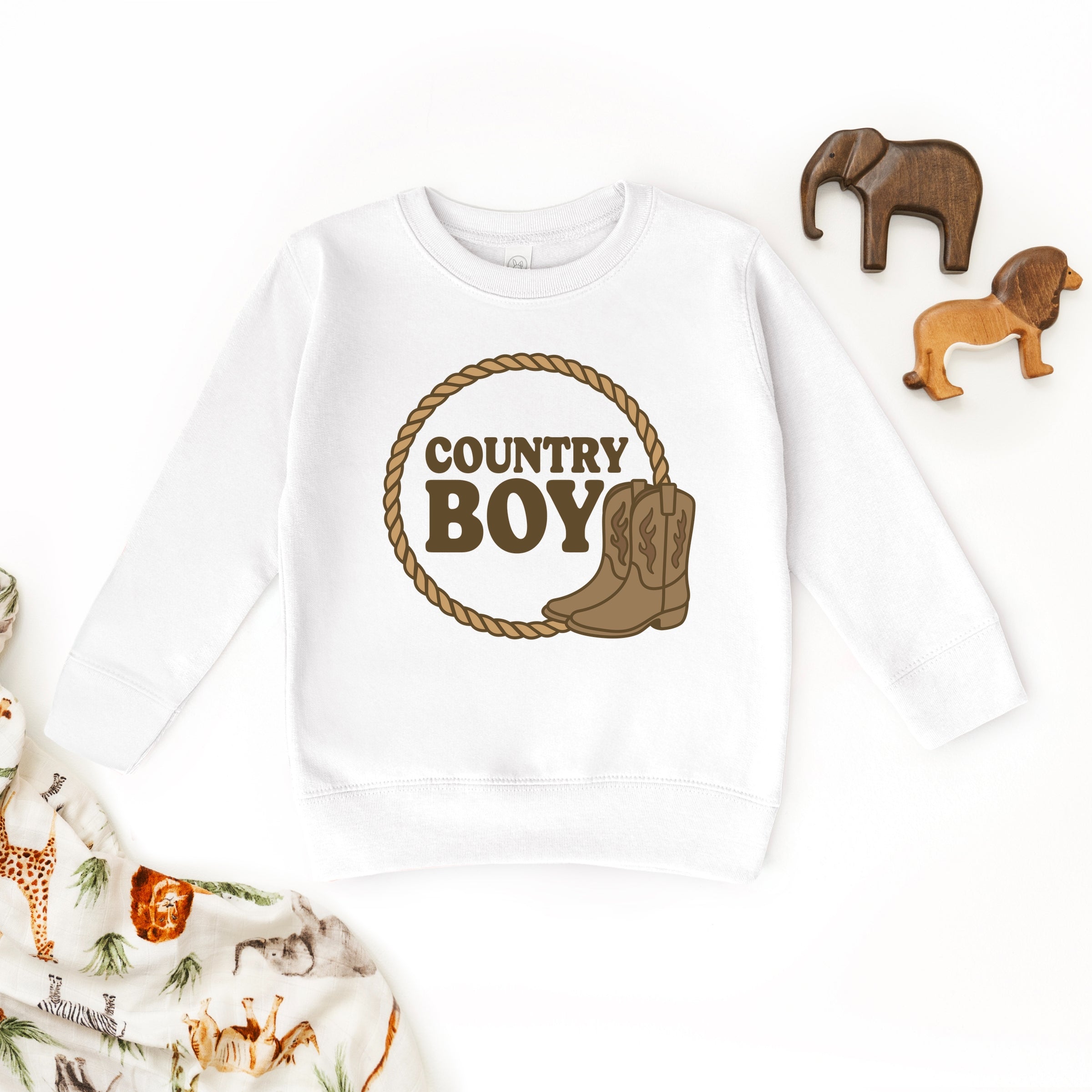 Country Boy Rope and Boots - Toddler Graphic Sweatshirt