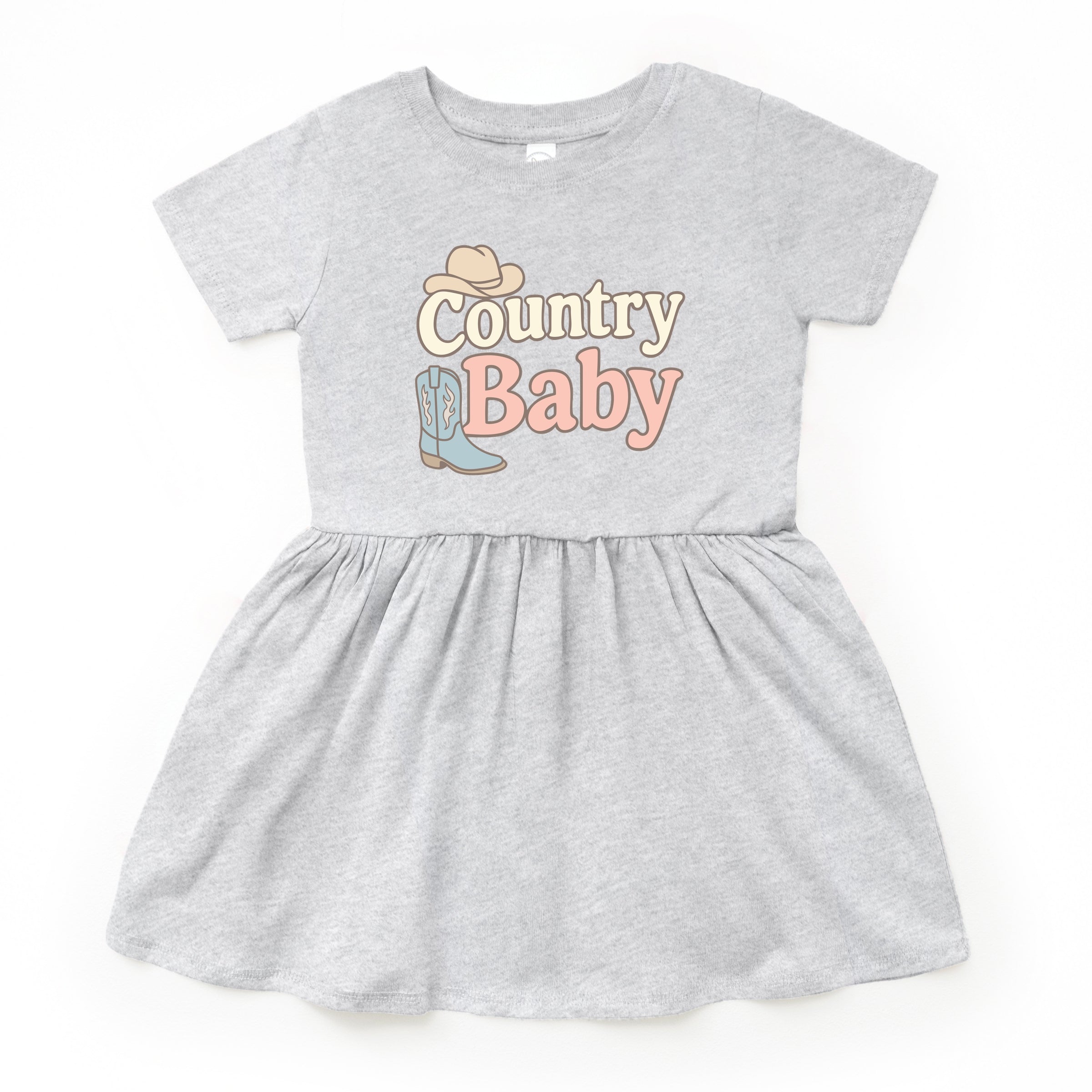 Country Baby Outline Pastel - Toddler Graphic Dress