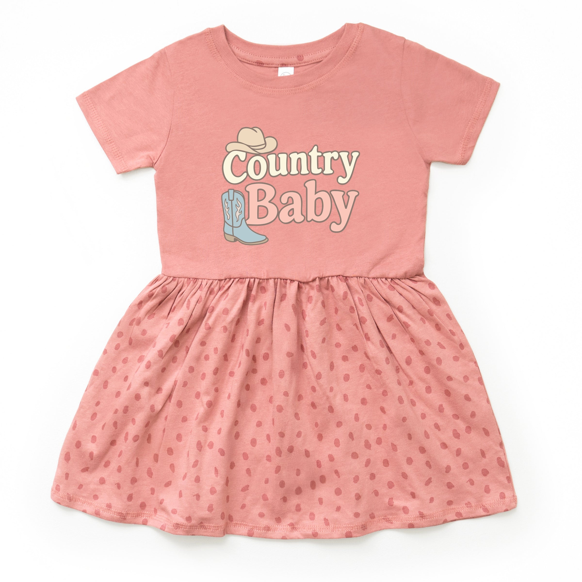 Country Baby Outline Pastel - Toddler Graphic Dress