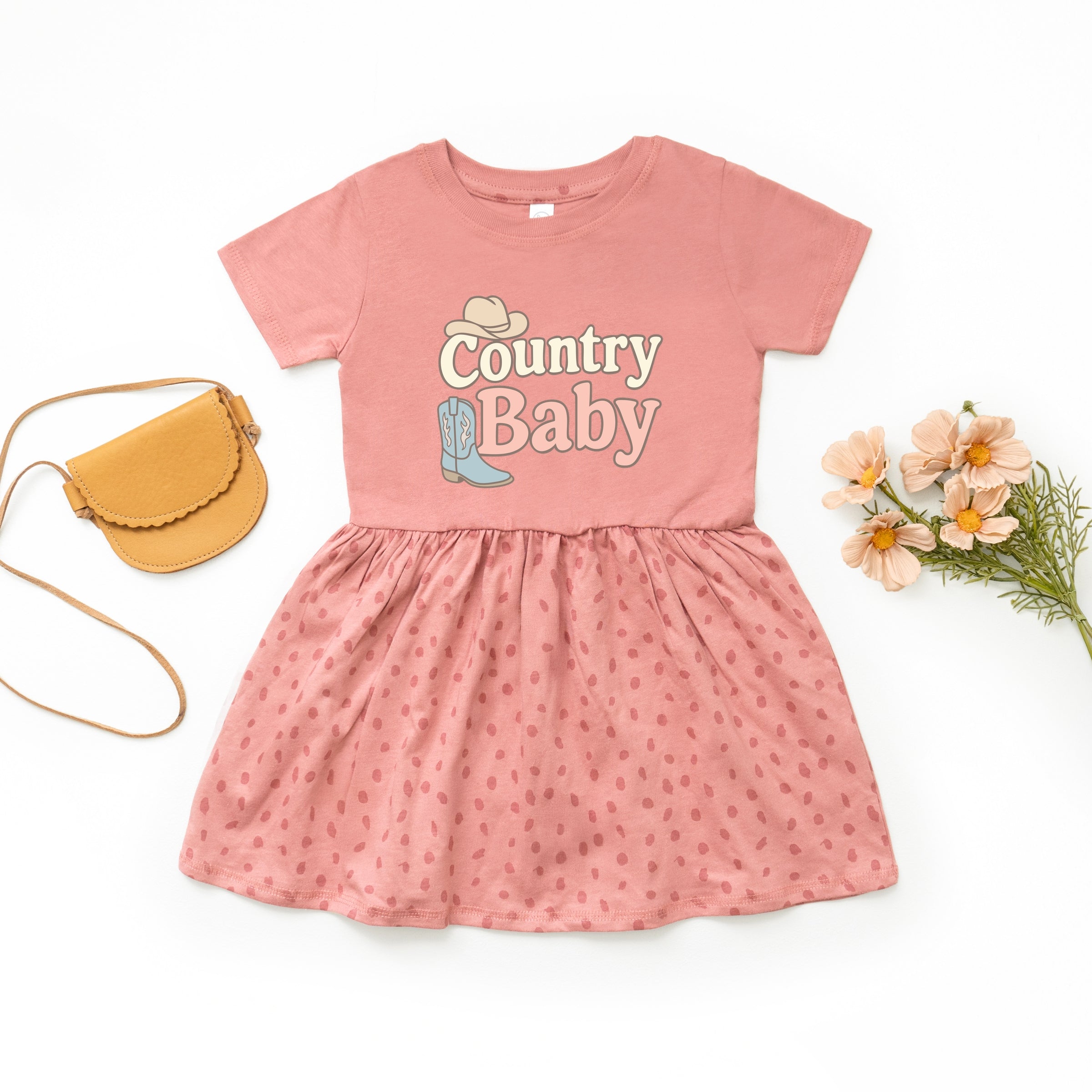 Country Baby Outline Pastel - Toddler Graphic Dress