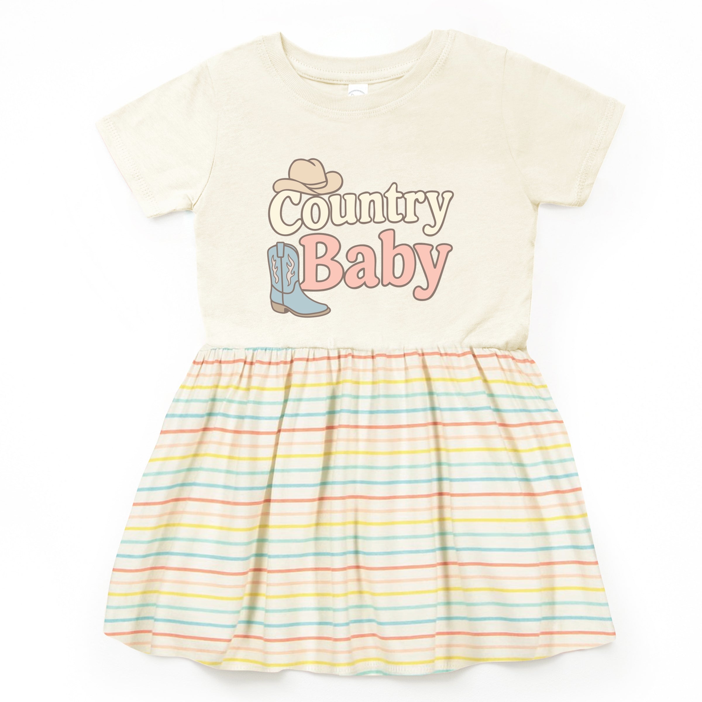 Country Baby Outline Pastel - Toddler Graphic Dress