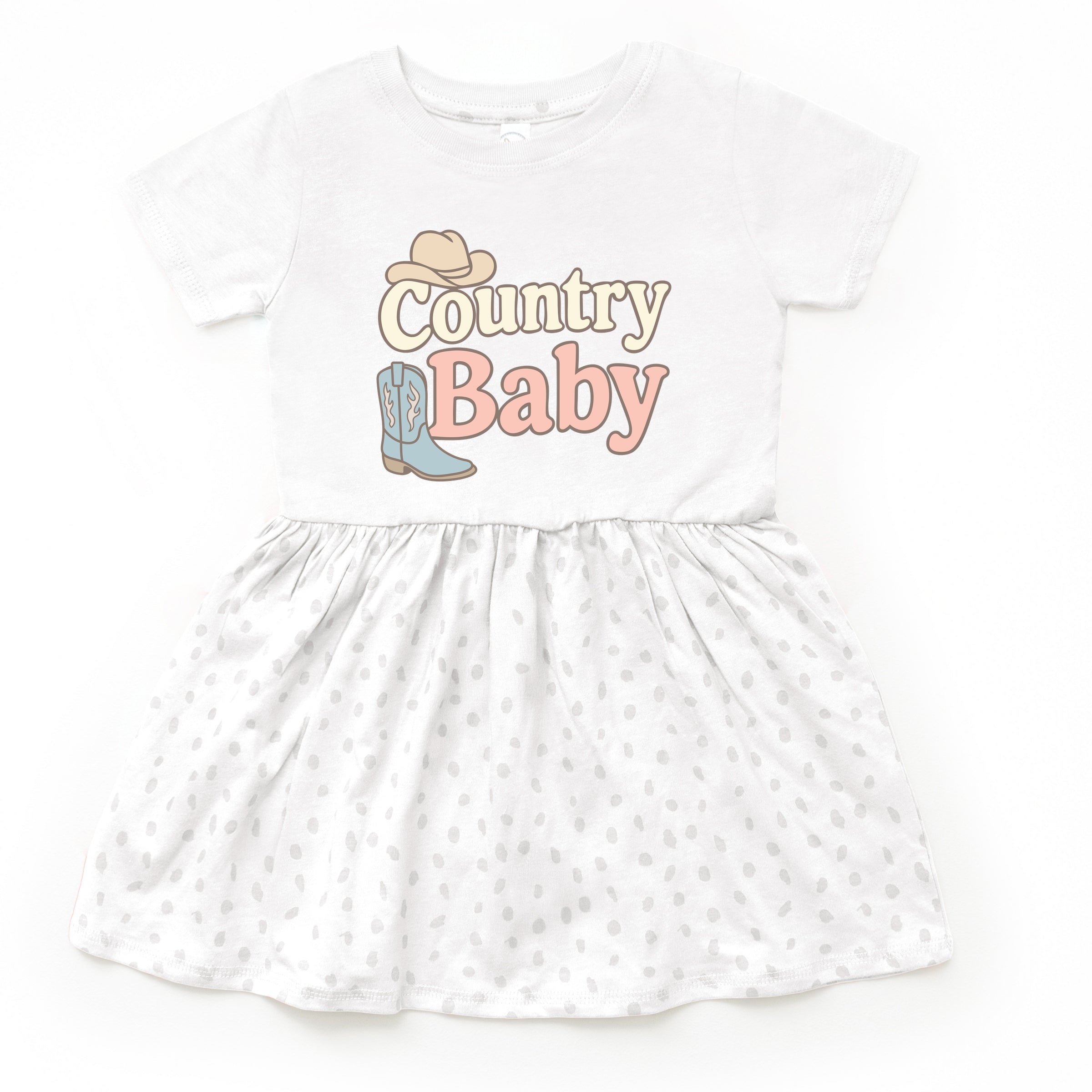 Country Baby Outline Pastel - Toddler Graphic Dress