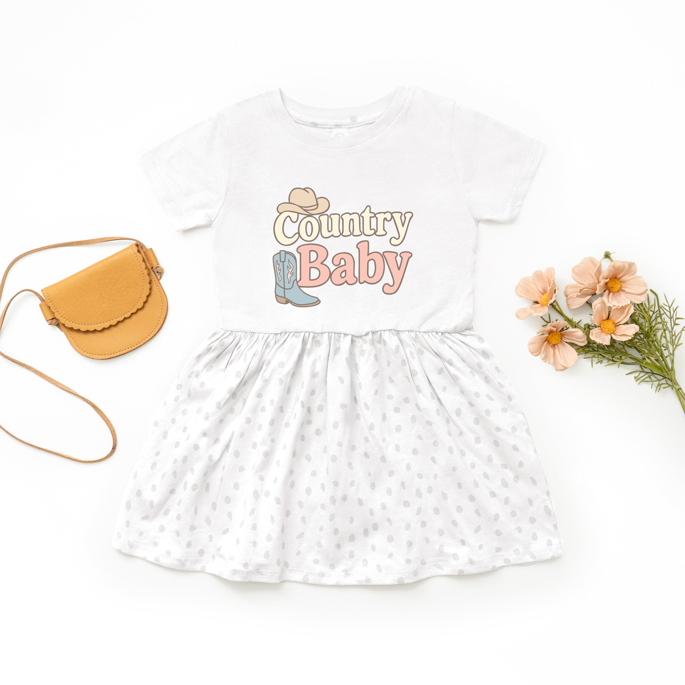 Country Baby Outline Pastel - Toddler Graphic Dress