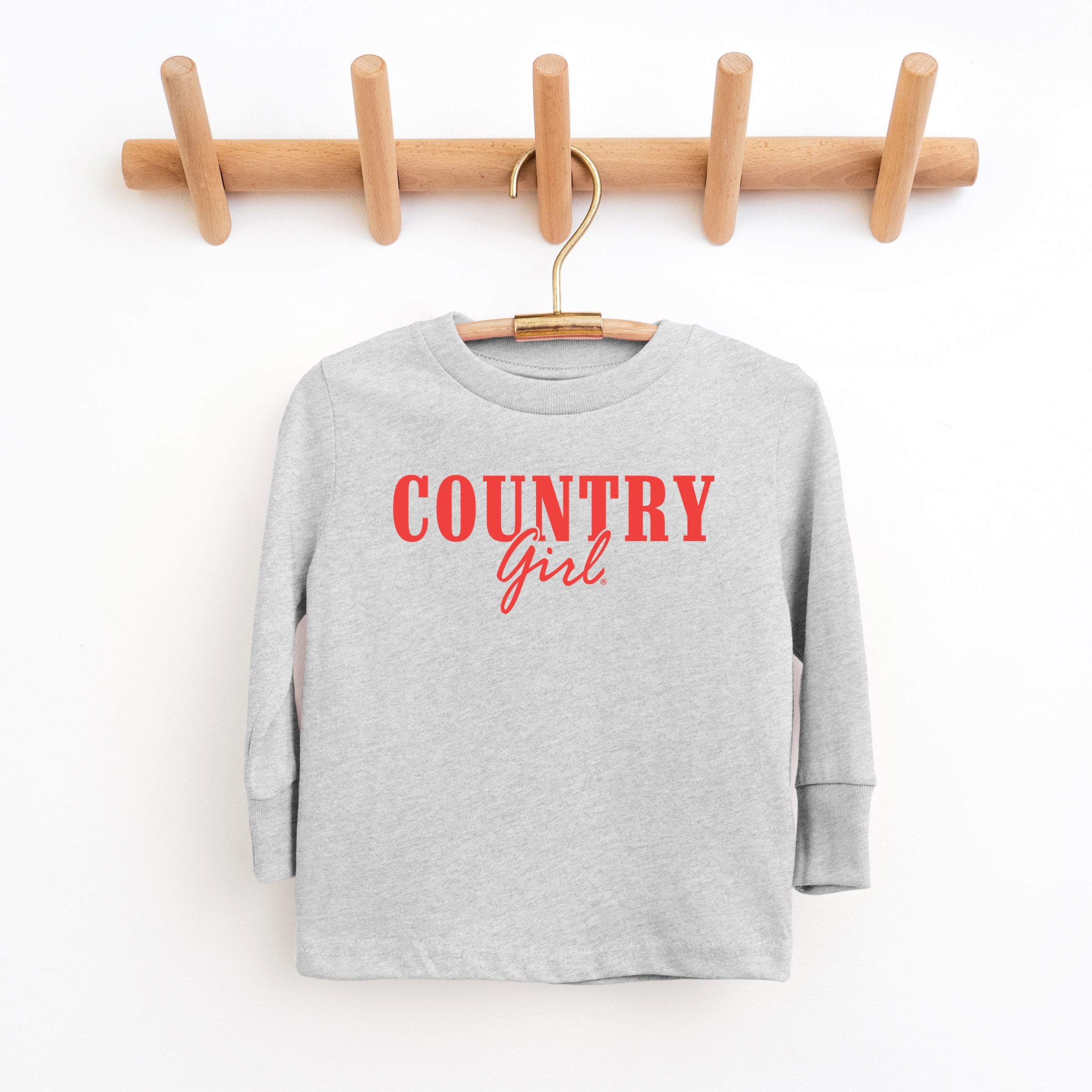 Country Girl Puff Print - Youth Long Sleeve Graphic T-Shirt