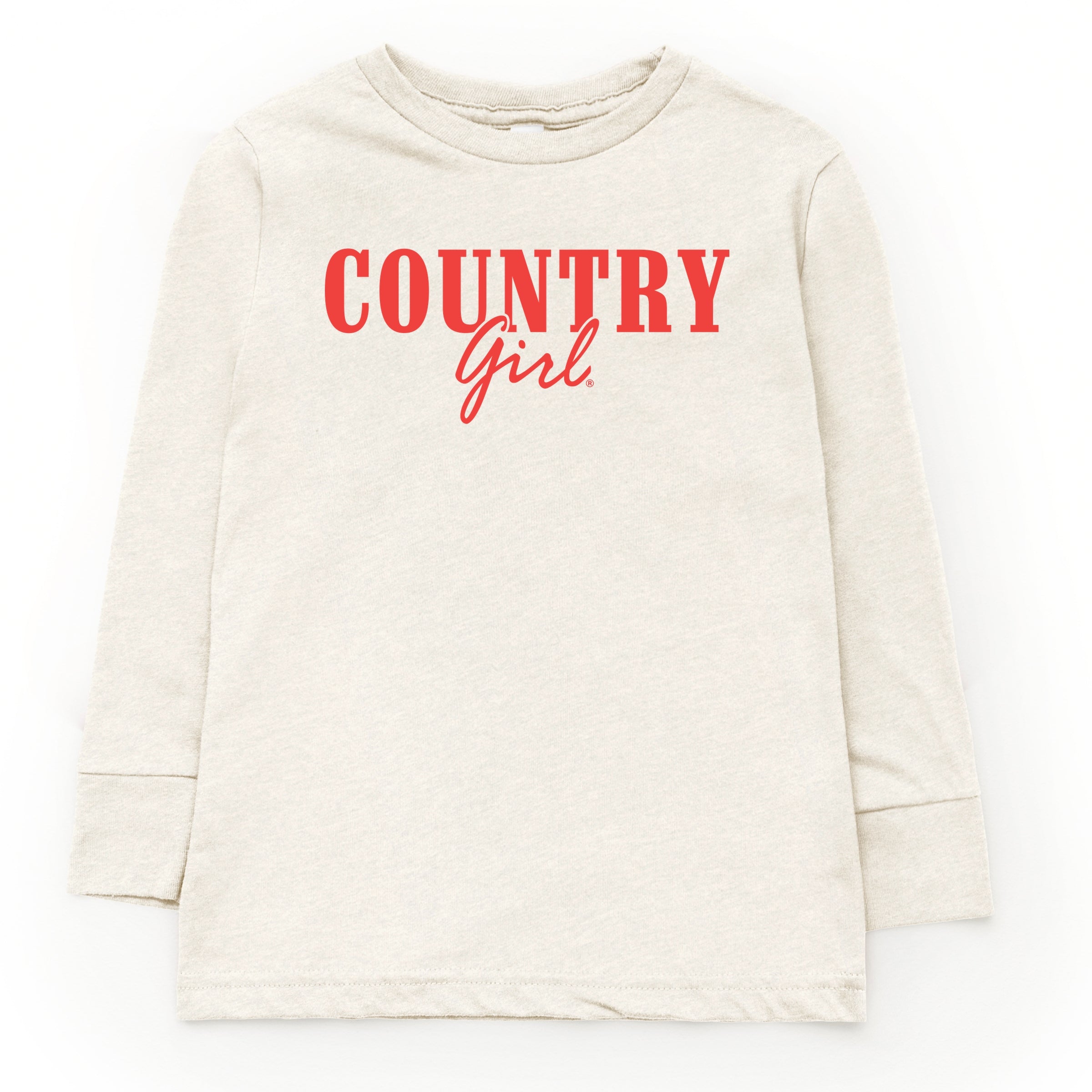 Country Girl Puff Print - Youth Long Sleeve Graphic T-Shirt