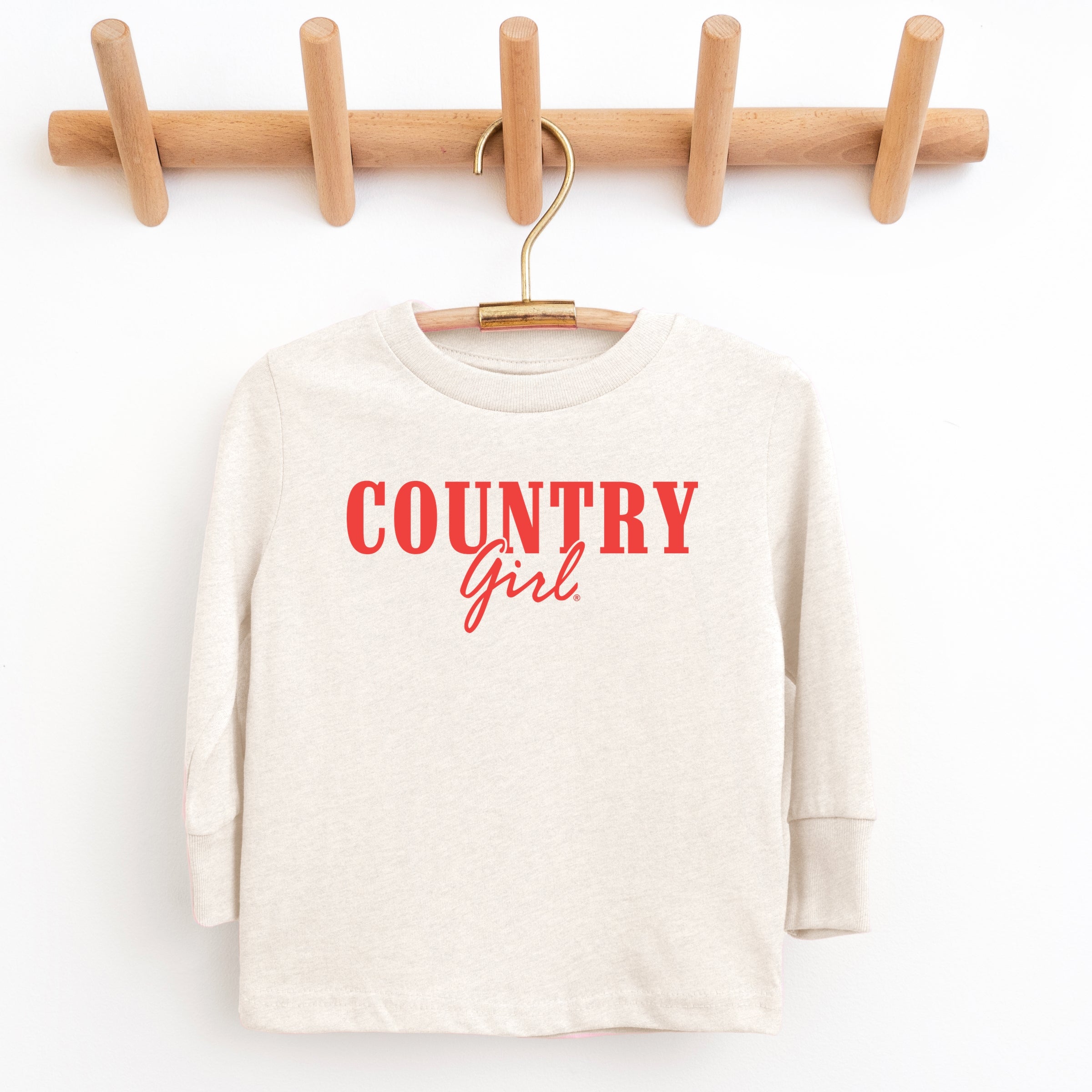 Country Girl Puff Print - Youth Long Sleeve Graphic T-Shirt