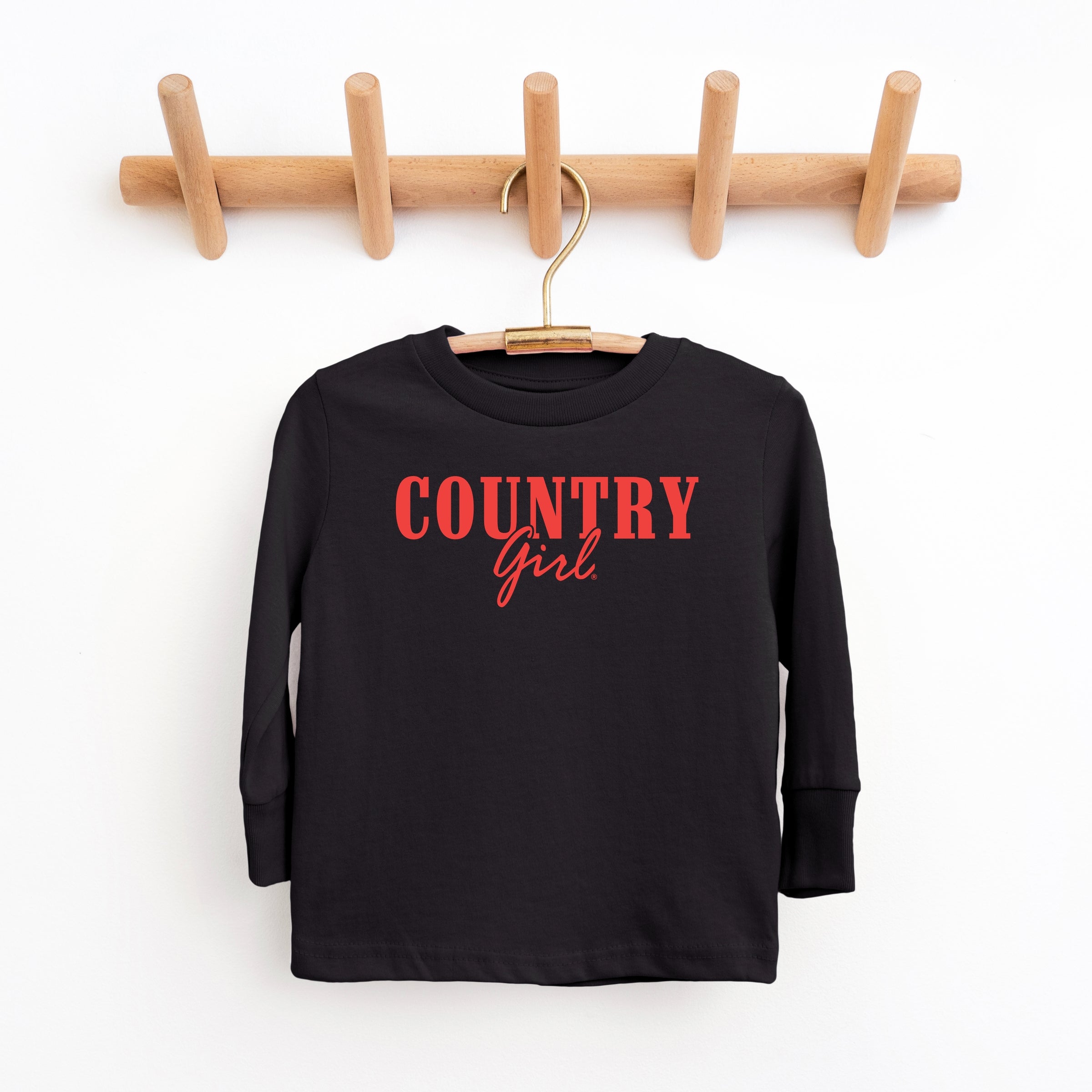 Country Girl Puff Print - Youth Long Sleeve Graphic T-Shirt