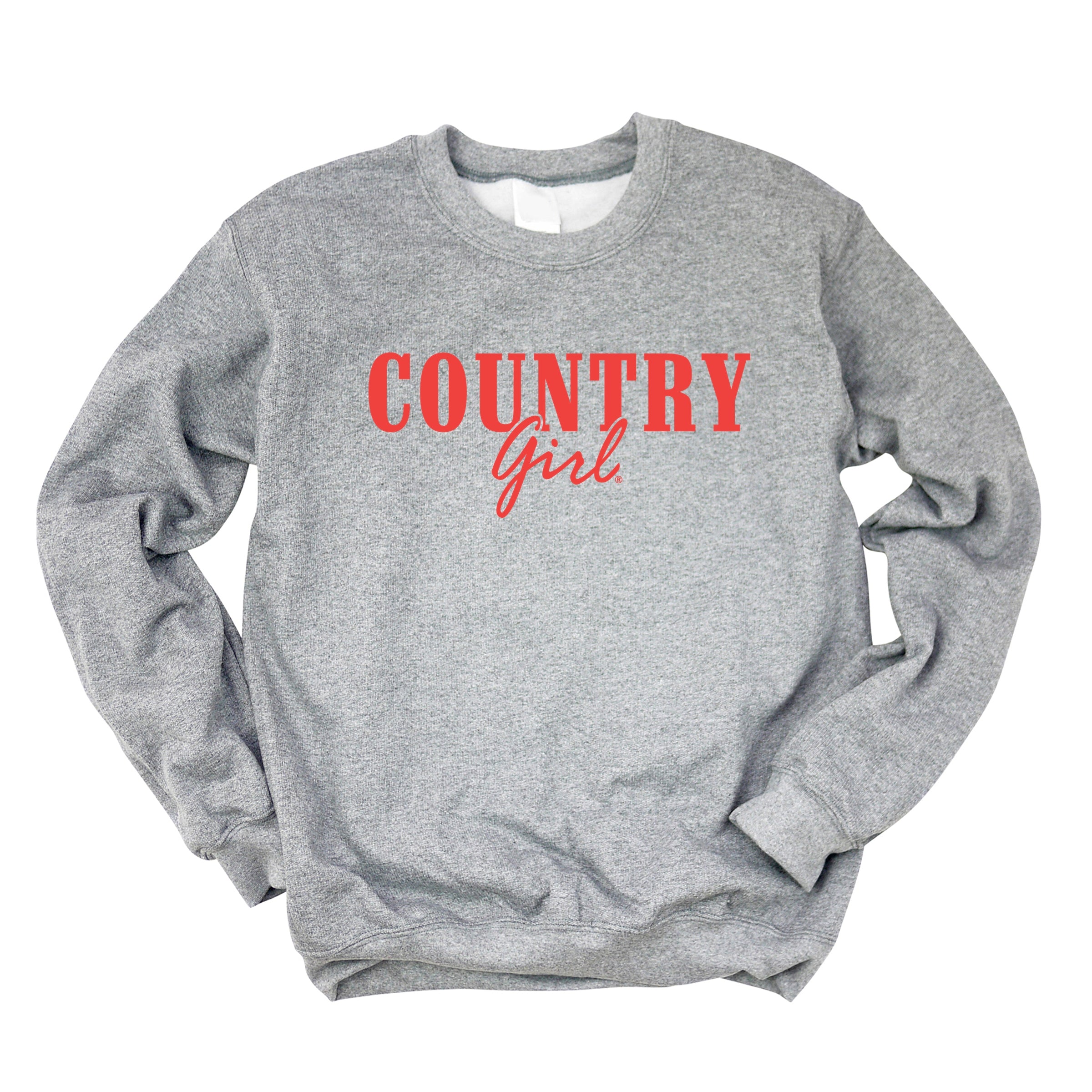 Country Girl Puff Print -  Womens Graphic Sweatshirt