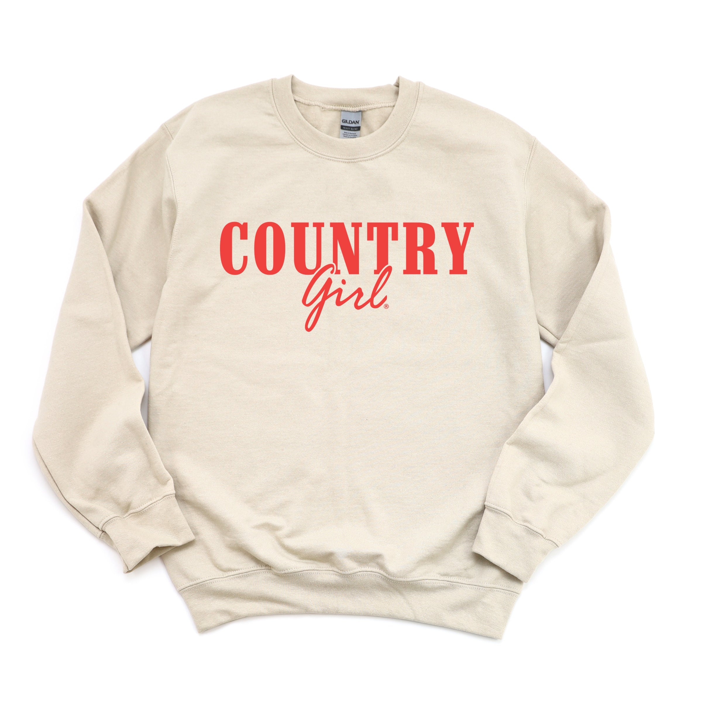 Country Girl Puff Print -  Womens Graphic Sweatshirt