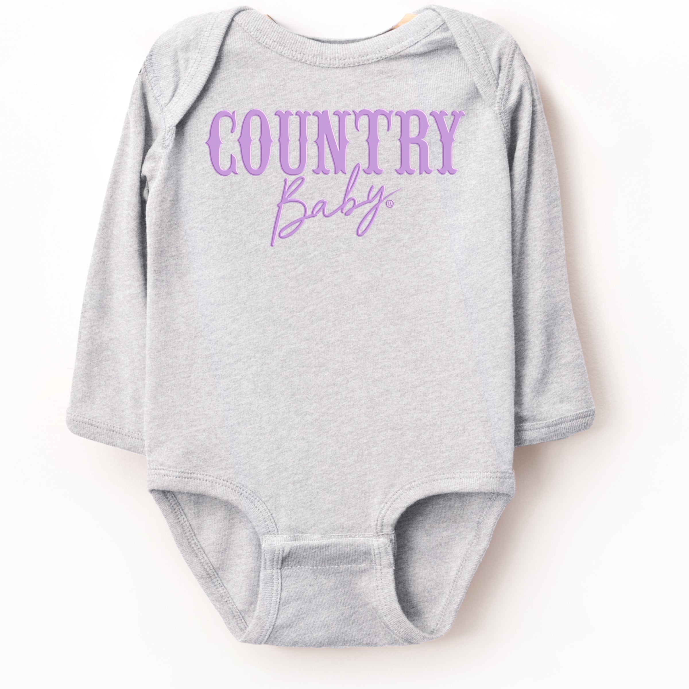 Country Baby Puff Print  - Baby Long Sleeve Bodysuit