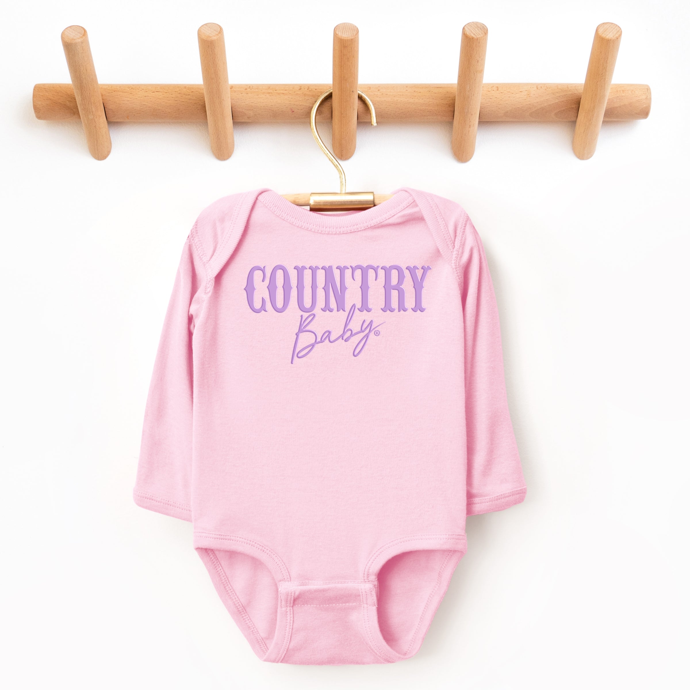 Country Baby Puff Print  - Baby Long Sleeve Bodysuit