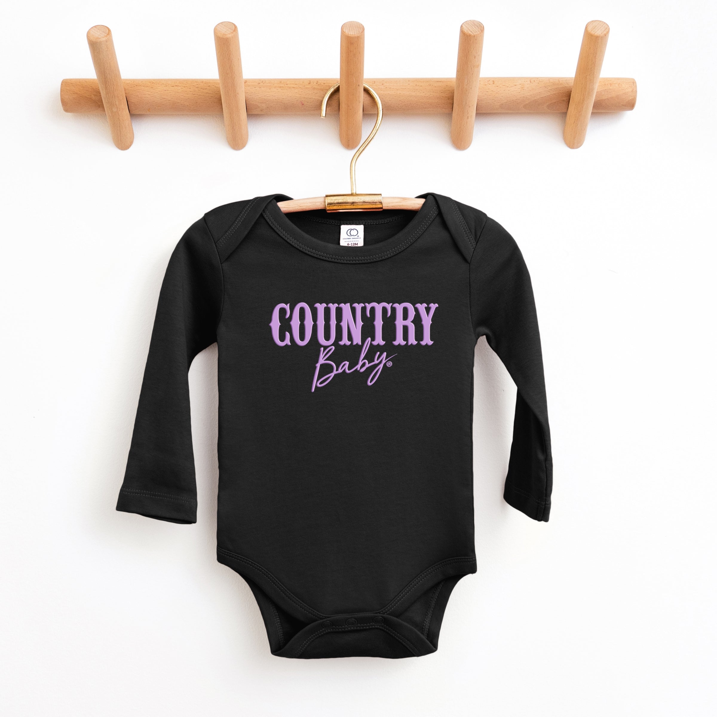 Country Baby Puff Print  - Baby Long Sleeve Bodysuit
