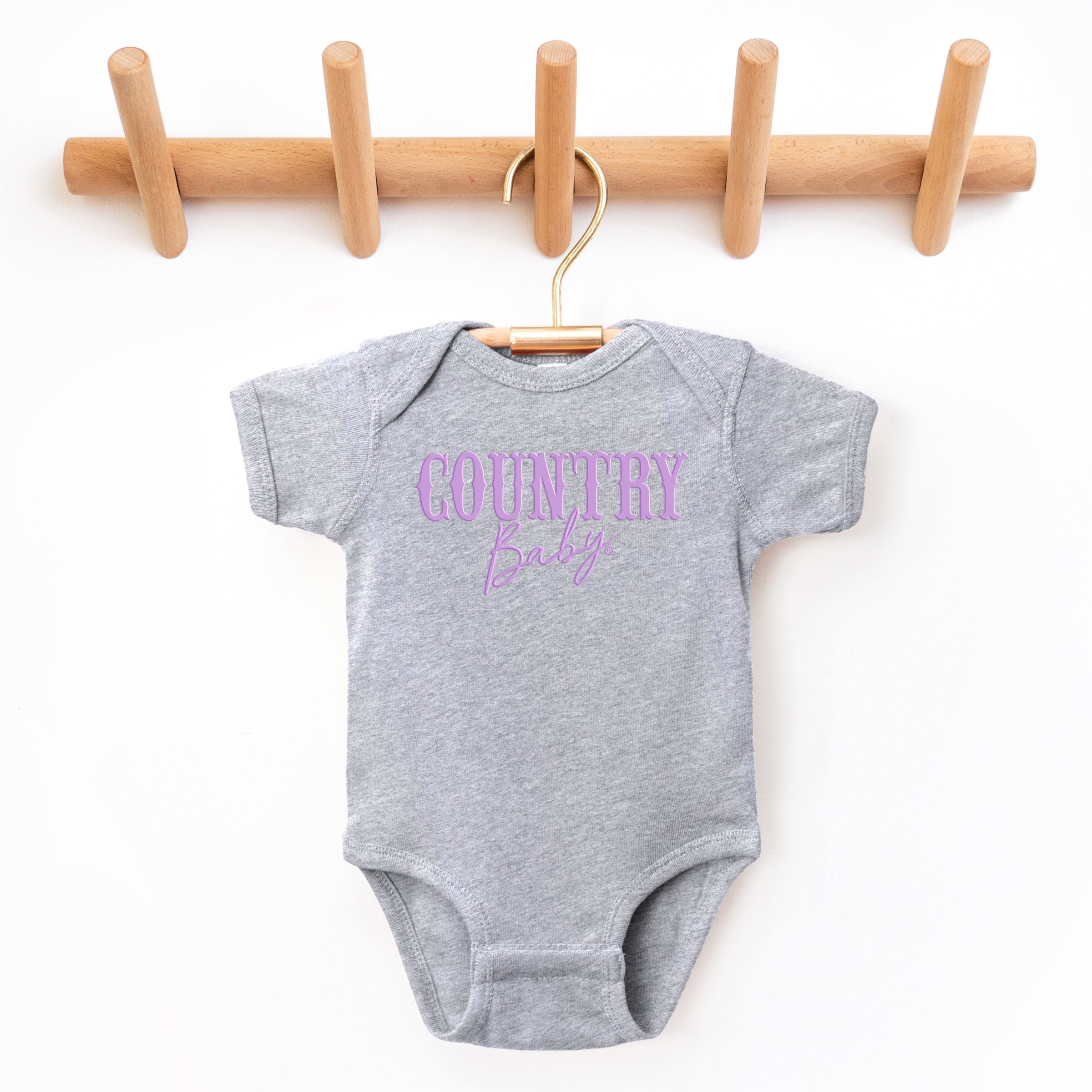 Country Baby Puff Print  - Baby Short Sleeve Graphic Bodysuit