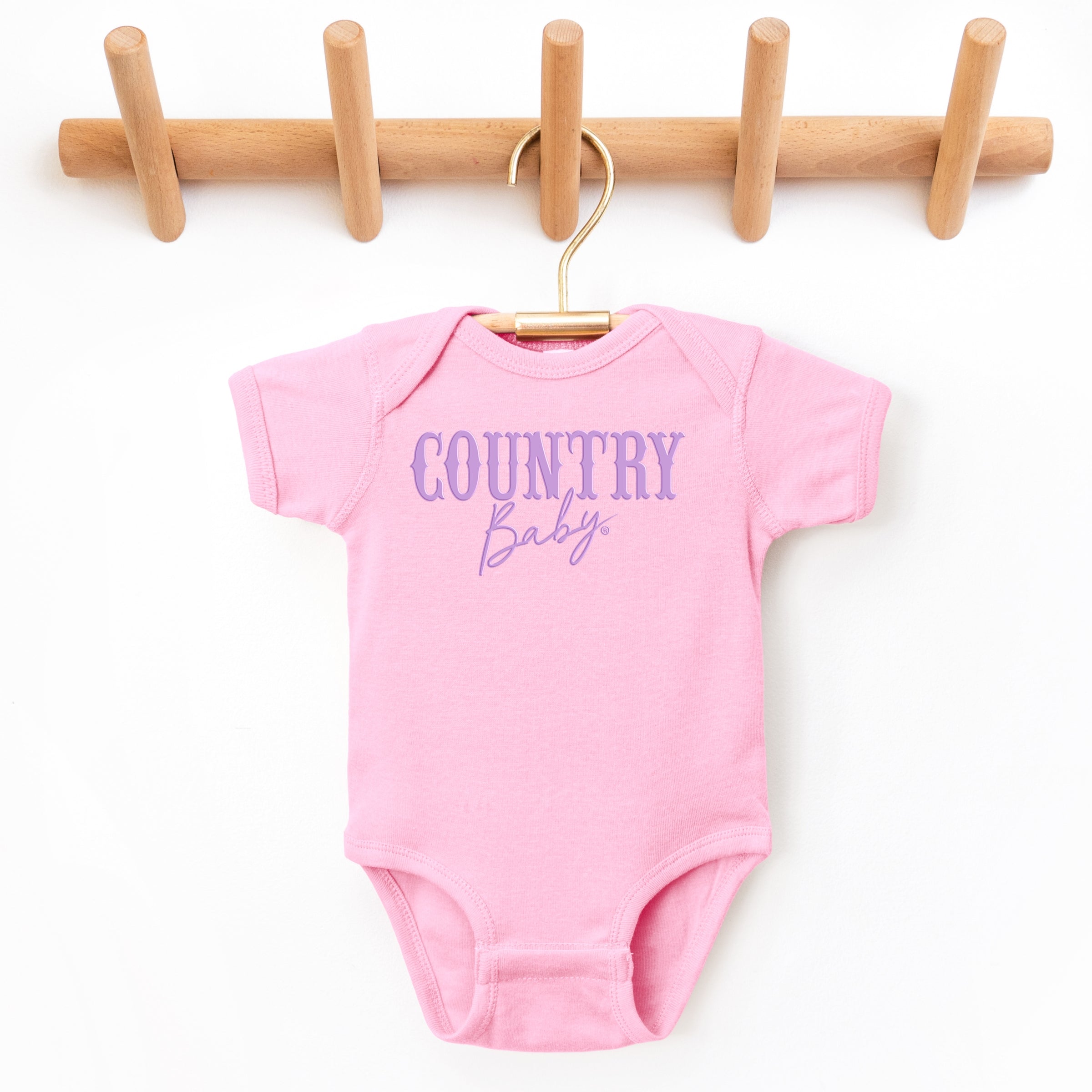 Country Baby Puff Print  - Baby Short Sleeve Graphic Bodysuit