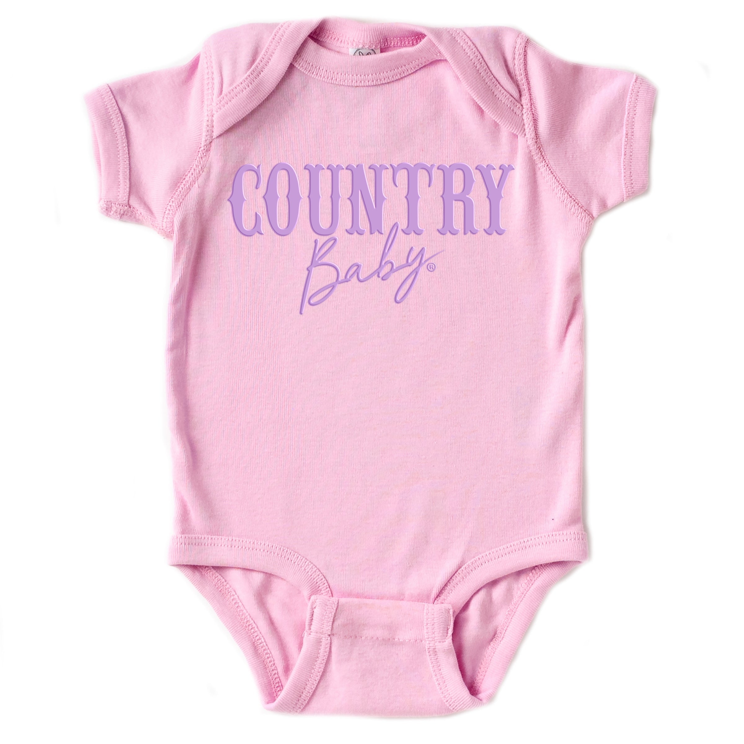 Country Baby Puff Print  - Baby Short Sleeve Graphic Bodysuit