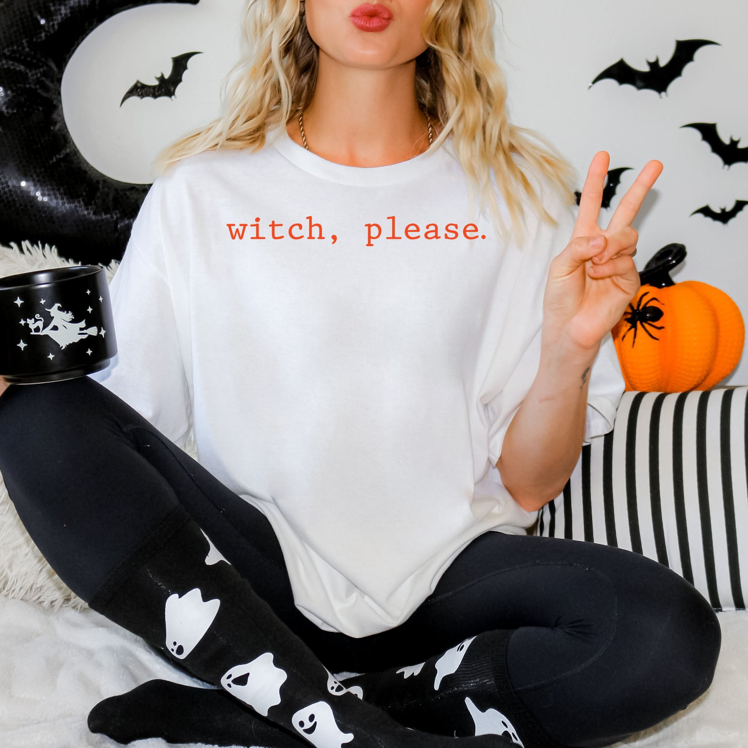 Witch, Please Typewriter - Women's Garment Dyed Graphic T-Shirt