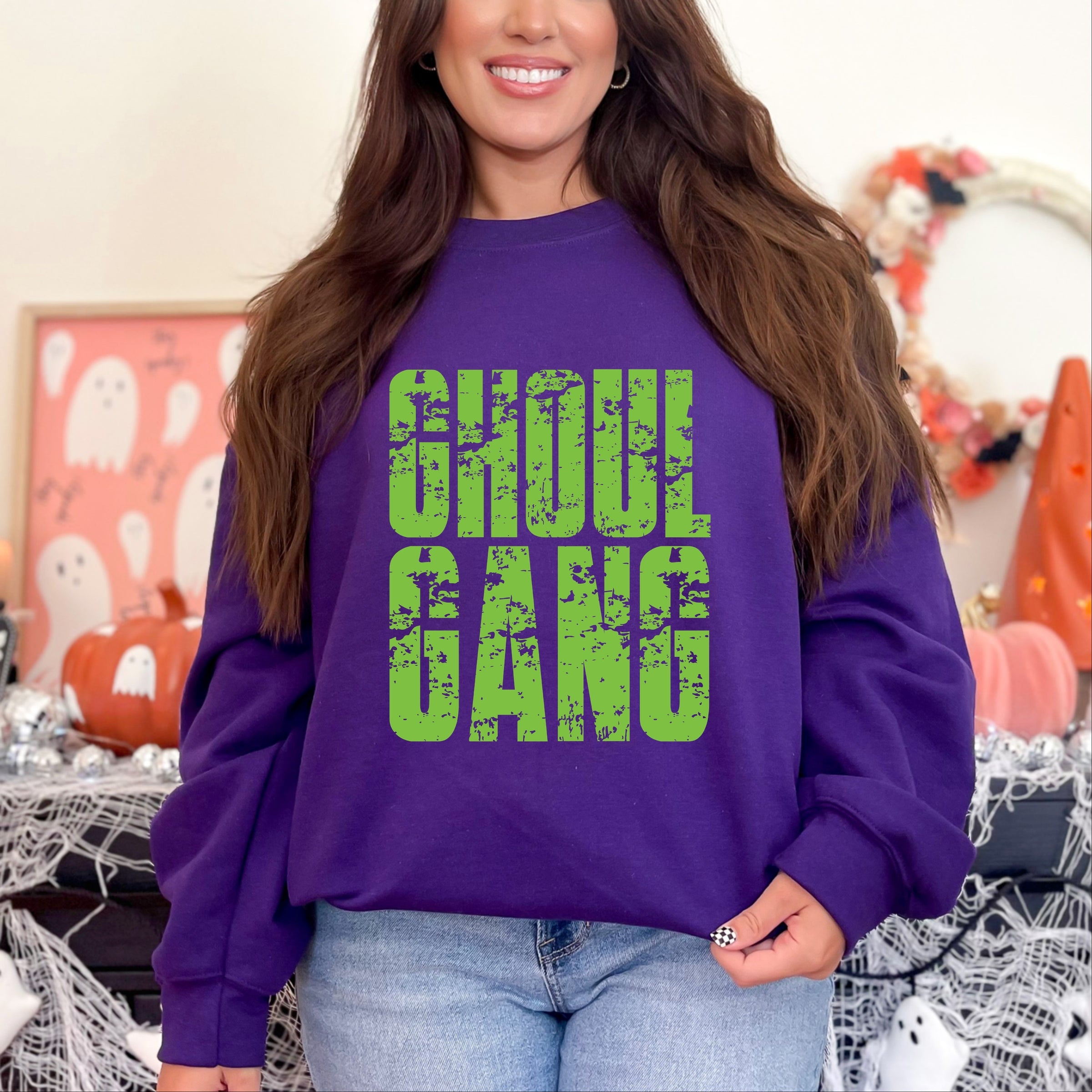 Ghoul Gang Block Distressed - Women's Graphic Sweatshirt