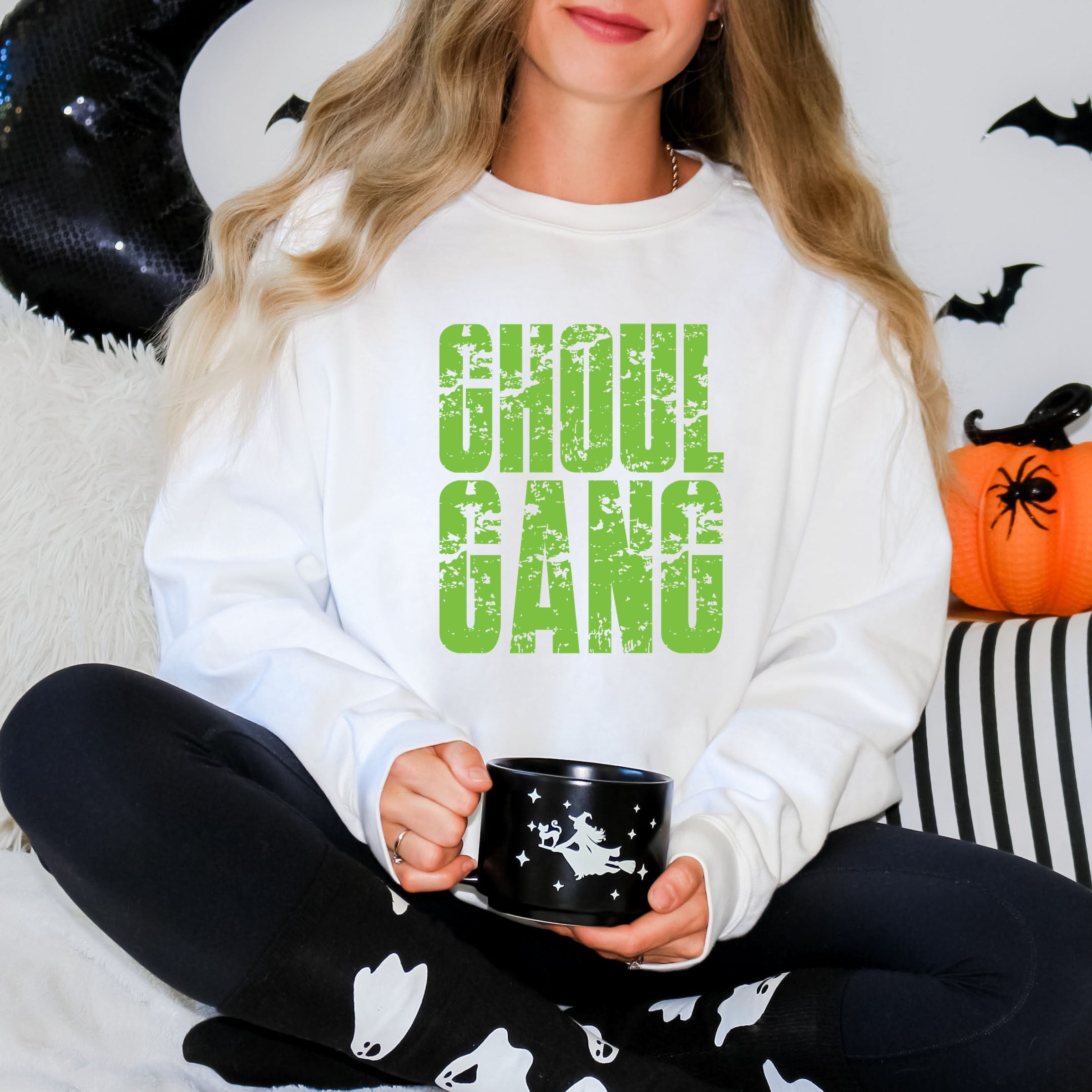 Ghoul Gang Block Distressed - Women's Graphic Sweatshirt