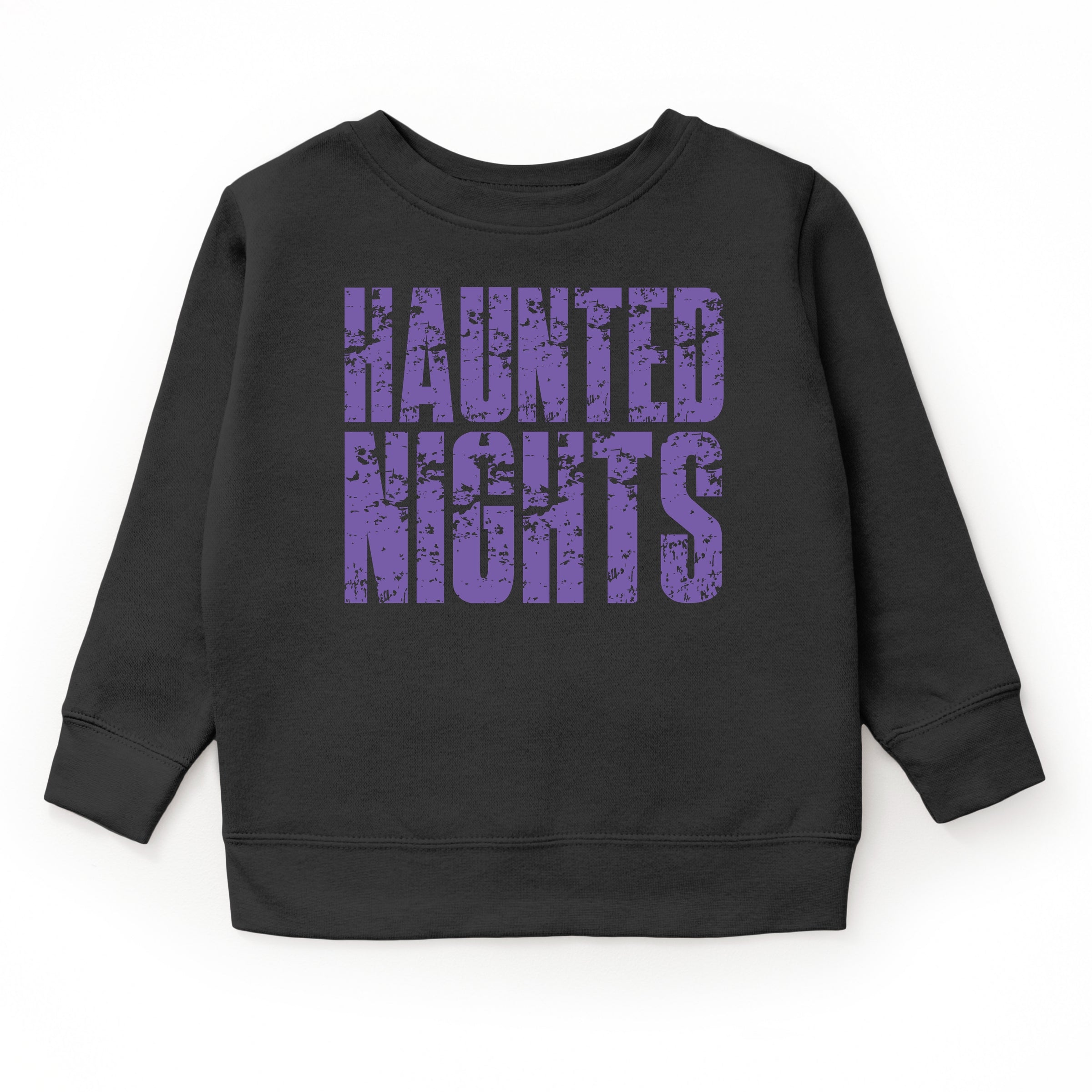 Haunted Nights Block Distressed - Youth Graphic Sweatshirt