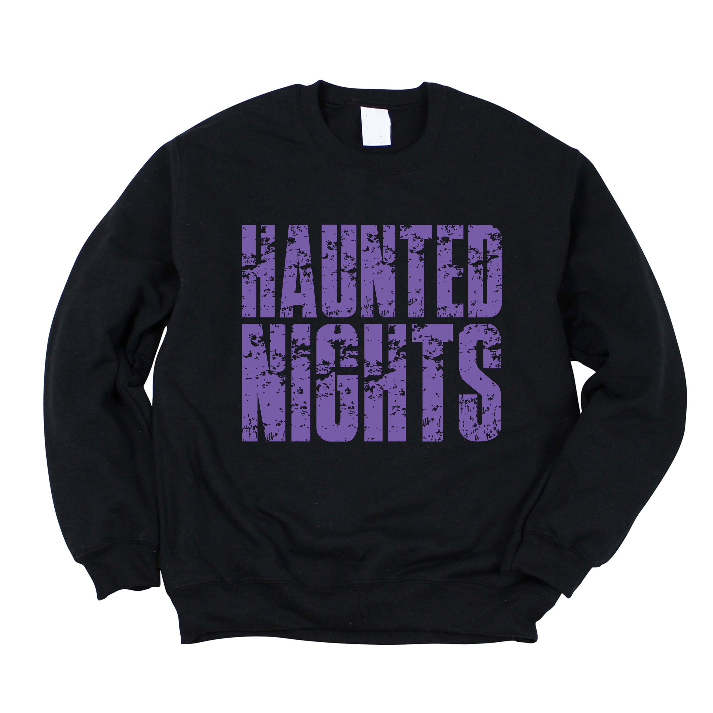 Haunted Nights Block Distressed - Women's Graphic Sweatshirt