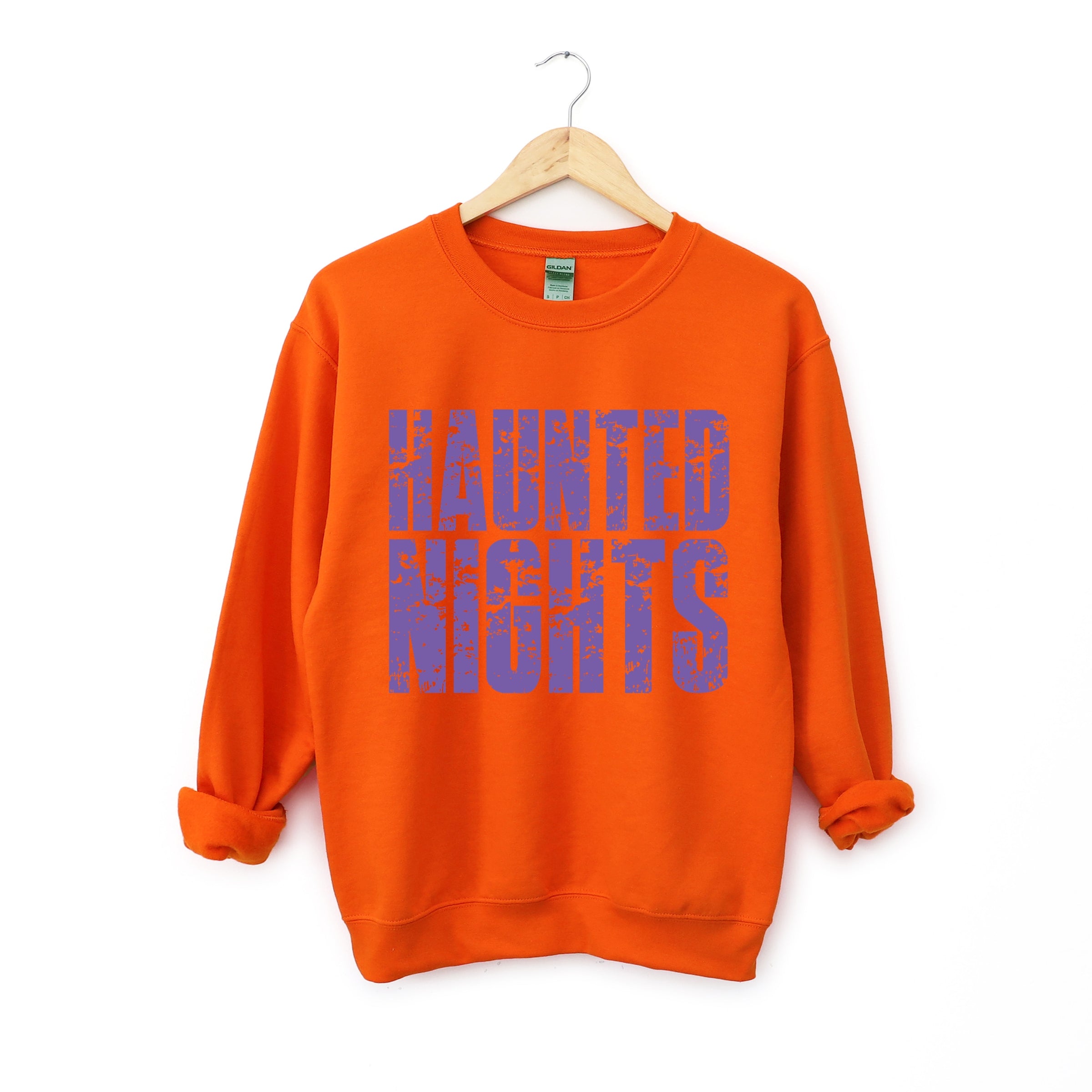 Haunted Nights Block Distressed - Women's Graphic Sweatshirt