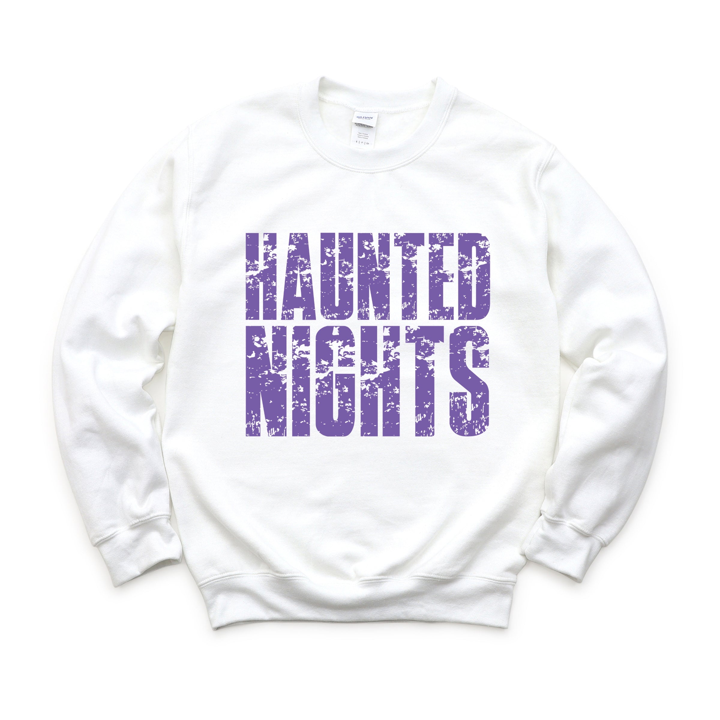 Haunted Nights Block Distressed - Women's Graphic Sweatshirt
