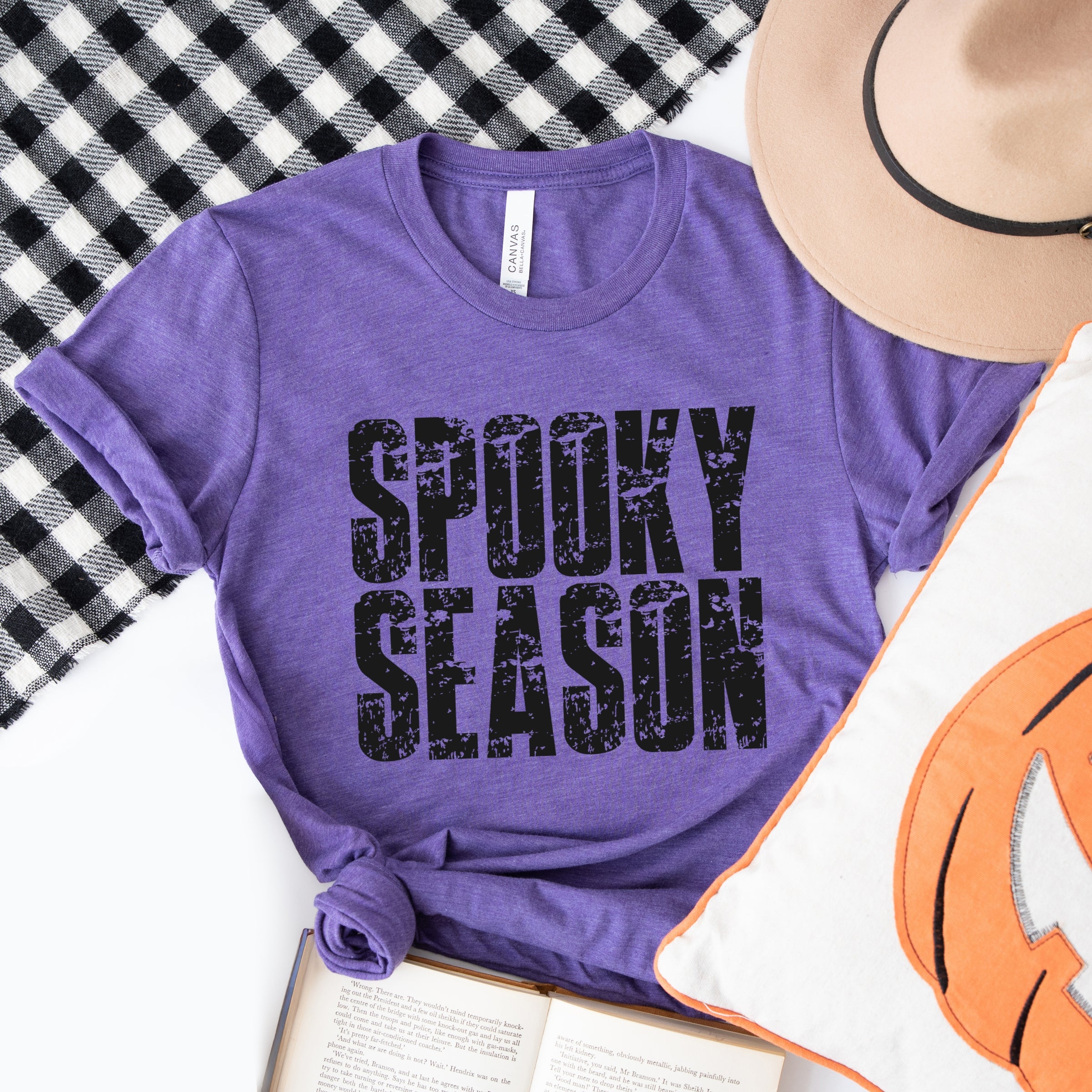 Spooky Season Block Distressed - Women's Short Sleeve Graphic T-Shirt