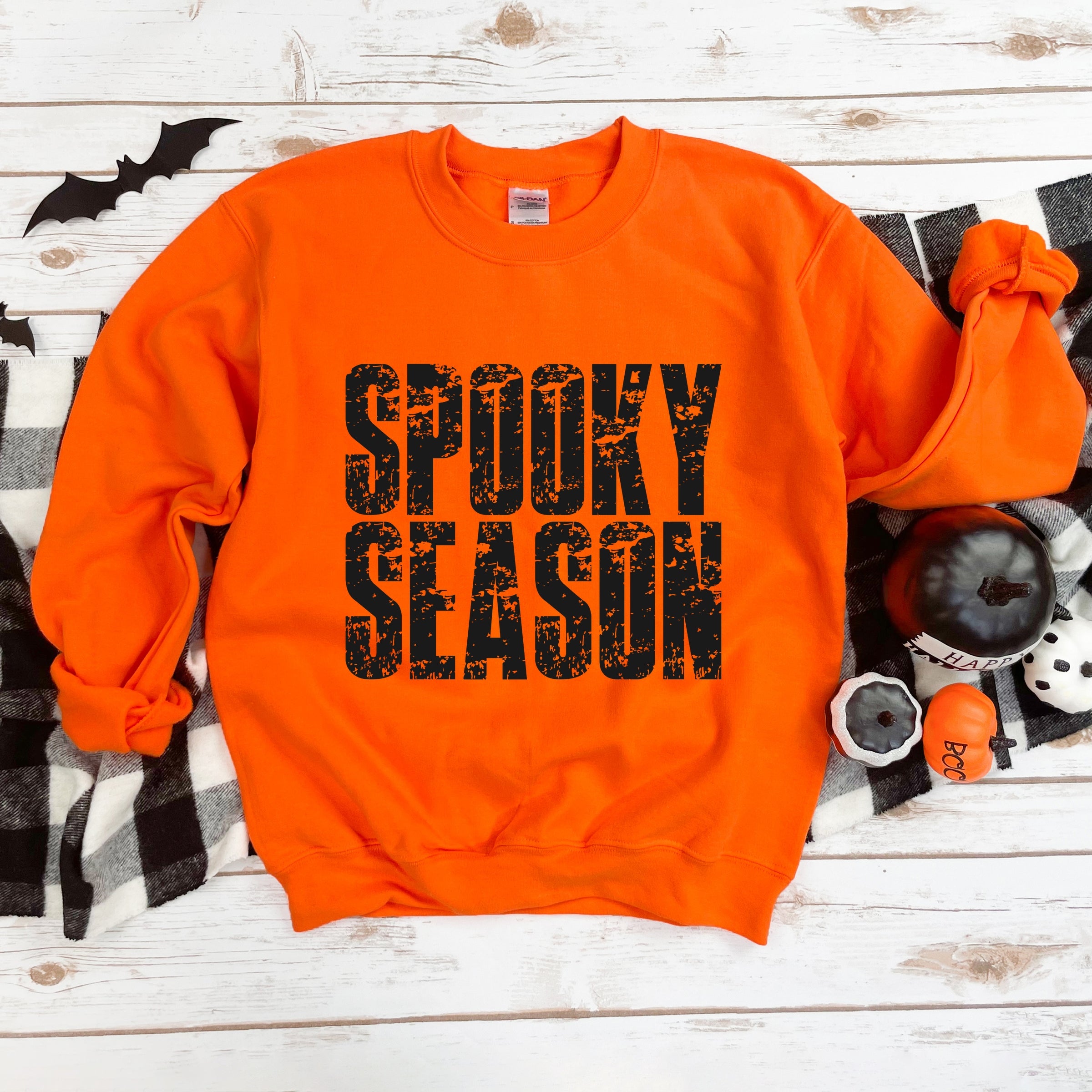 Spooky Season Block Distressed - Women's Graphic Sweatshirt