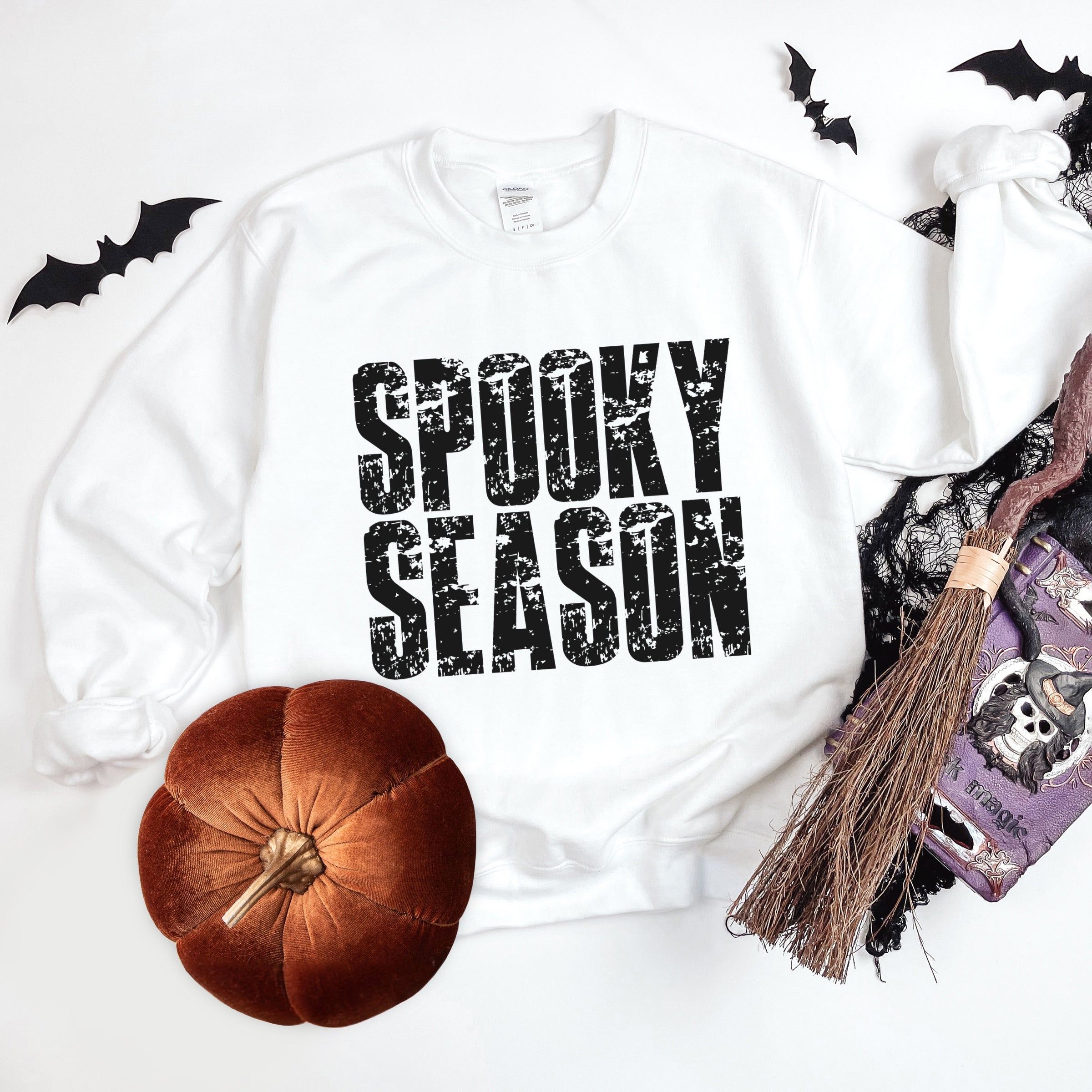 Spooky Season Block Distressed - Women's Graphic Sweatshirt