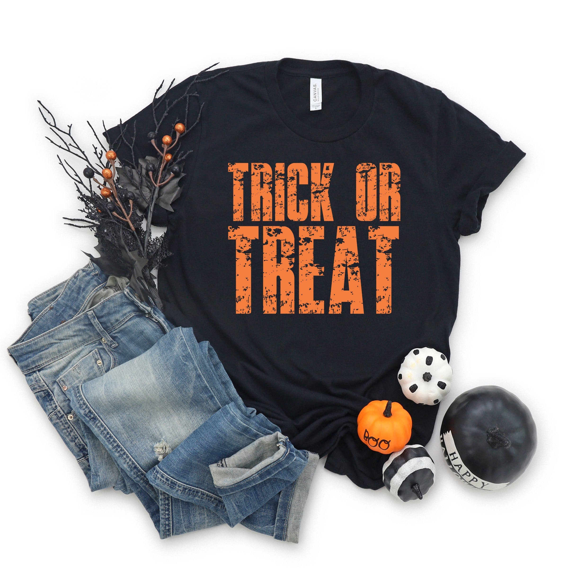 Trick or Treat Block Distressed - Women's Short Sleeve Graphic T-Shirt