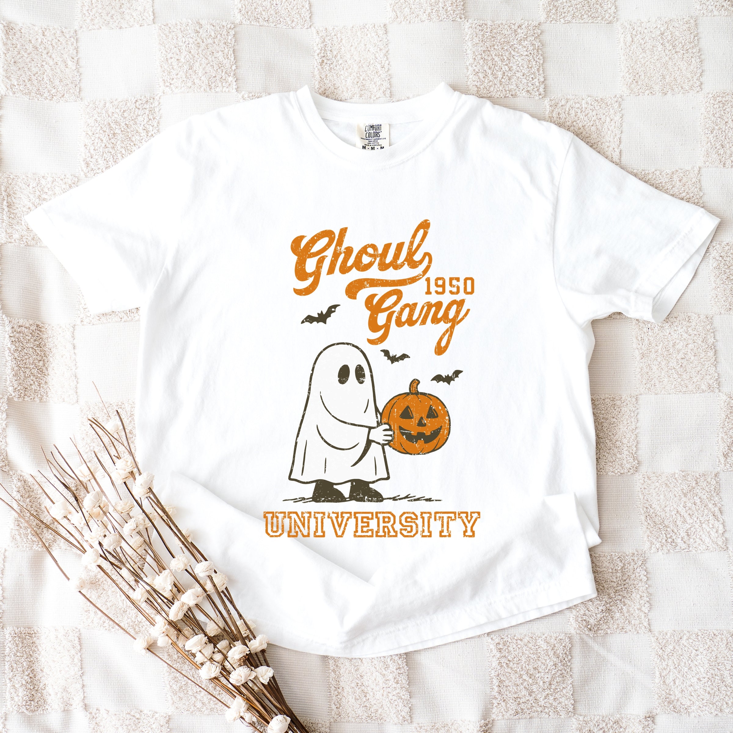 Ghoul Gang University 1950 - Women's Garment Dyed Graphic T-Shirt