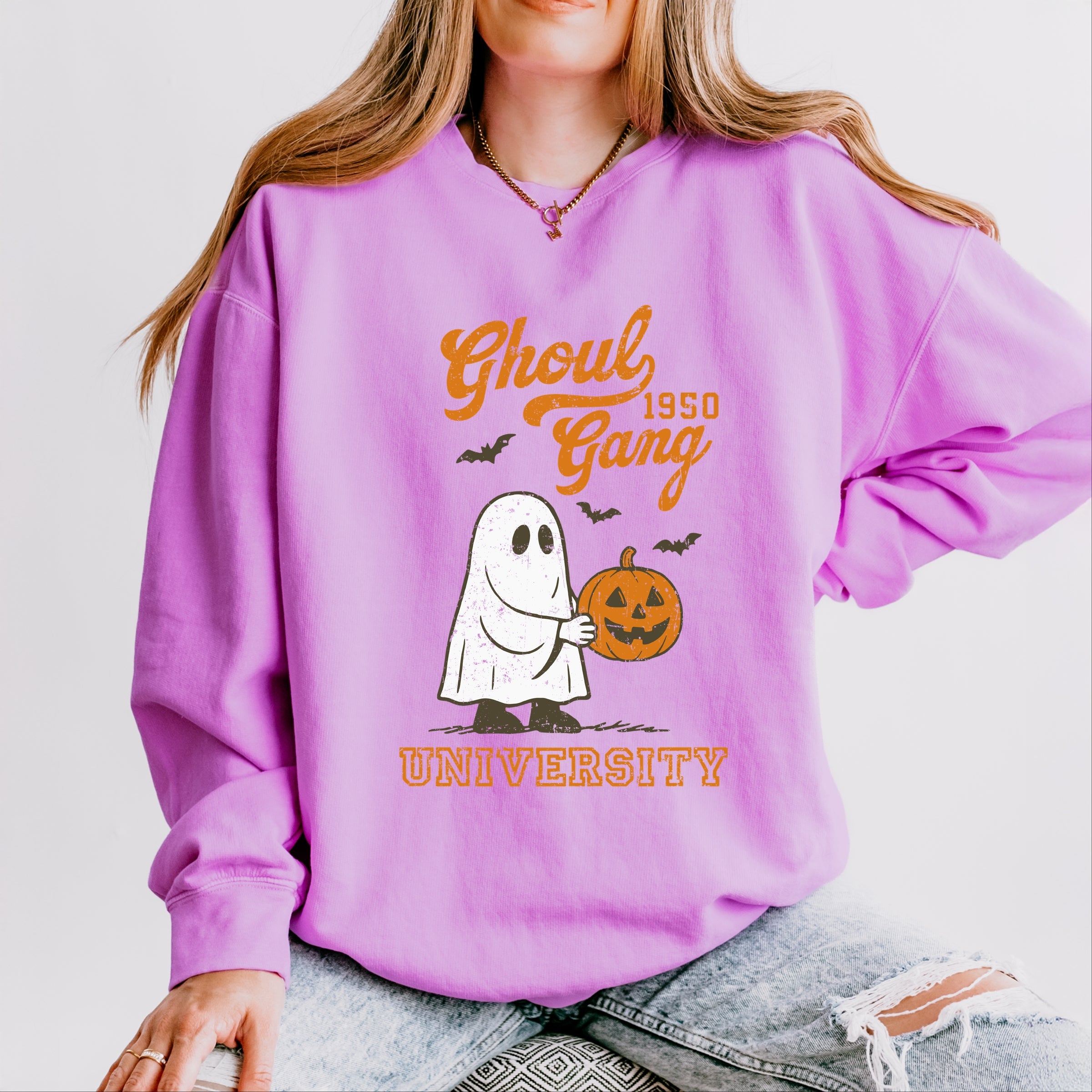 Ghoul Gang University 1950 - Women's Lightweight Garment Dyed Sweatshirt
