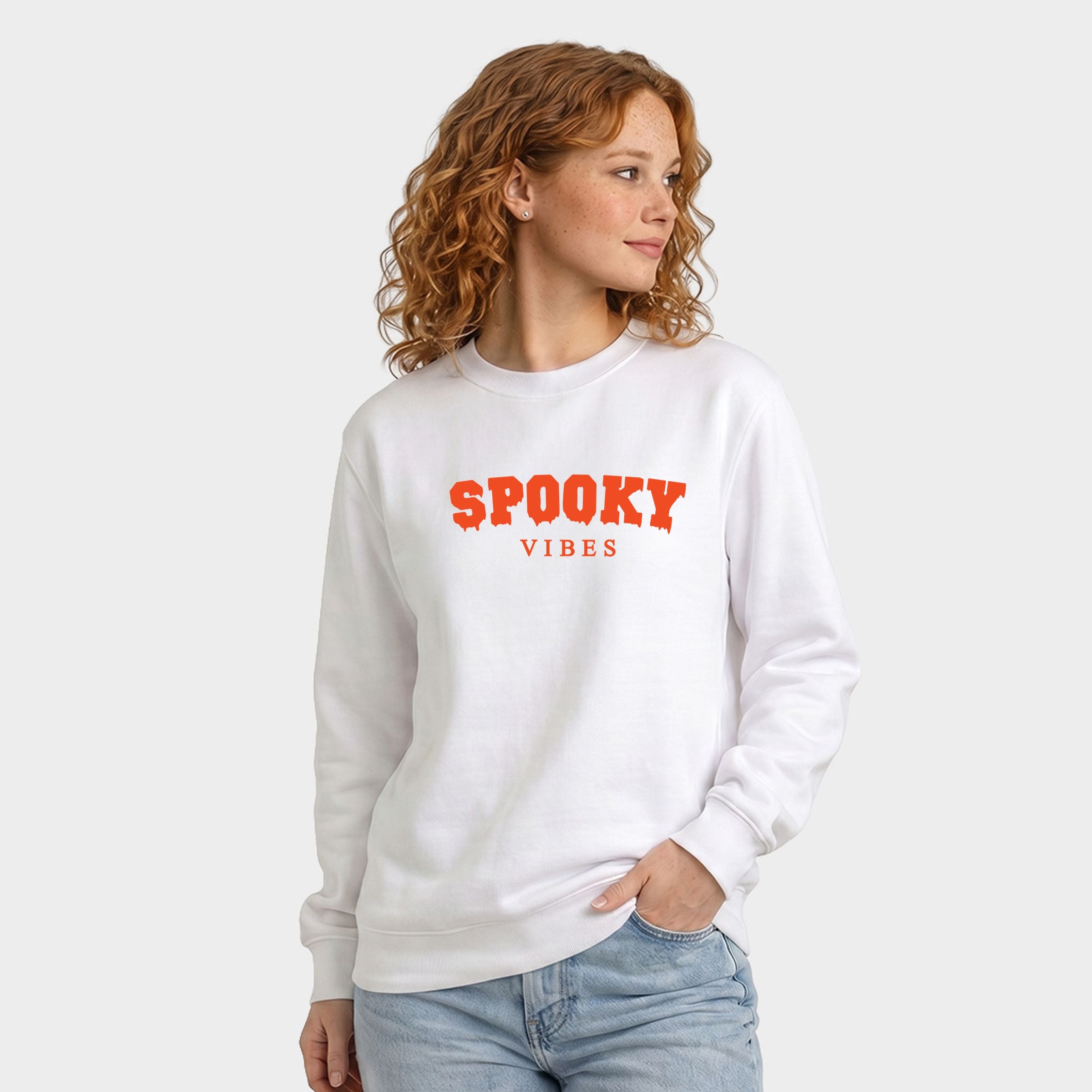 Spooky Vibes Puff Print - Women's Graphic Sweatshirt