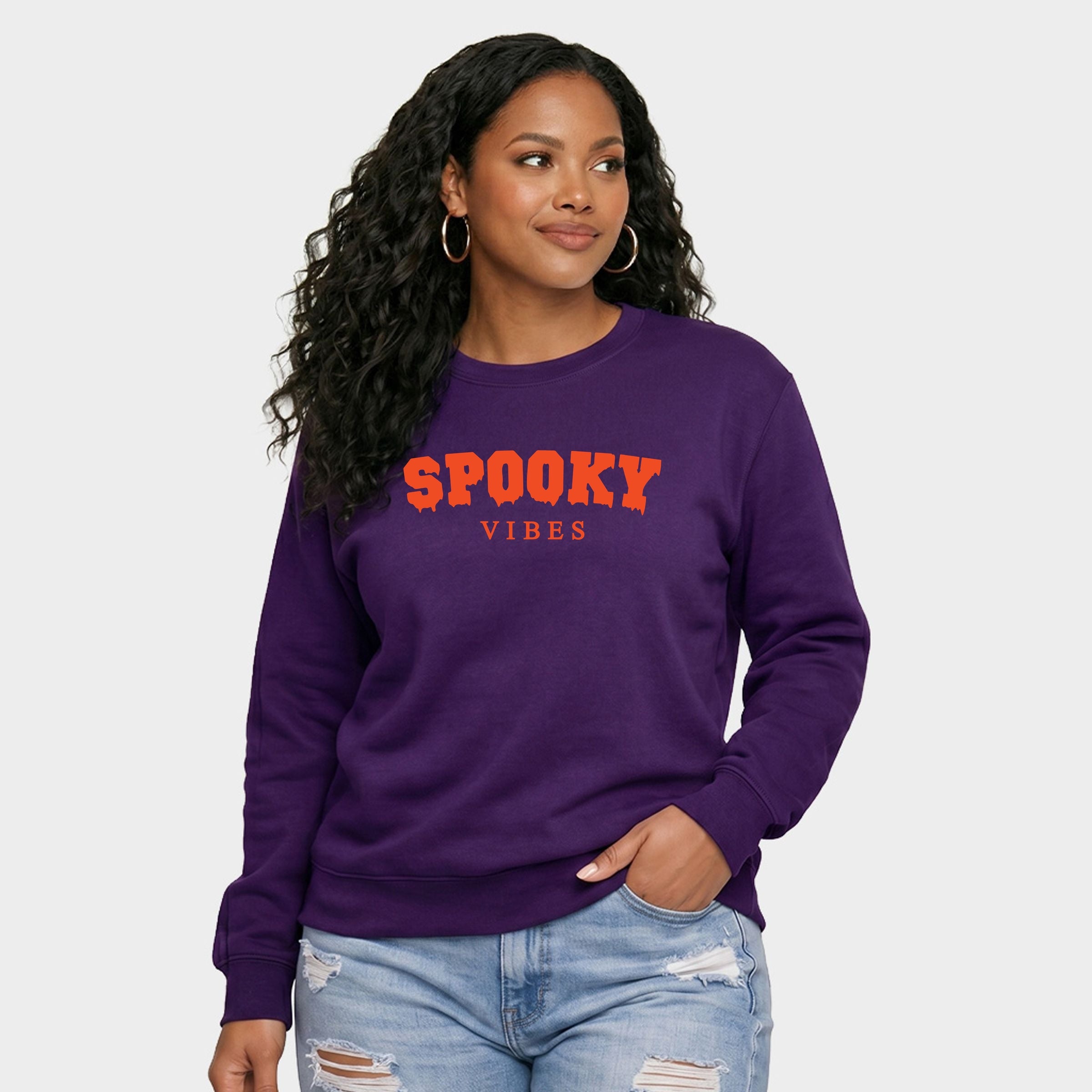 Spooky Vibes Puff Print - Women's Graphic Sweatshirt