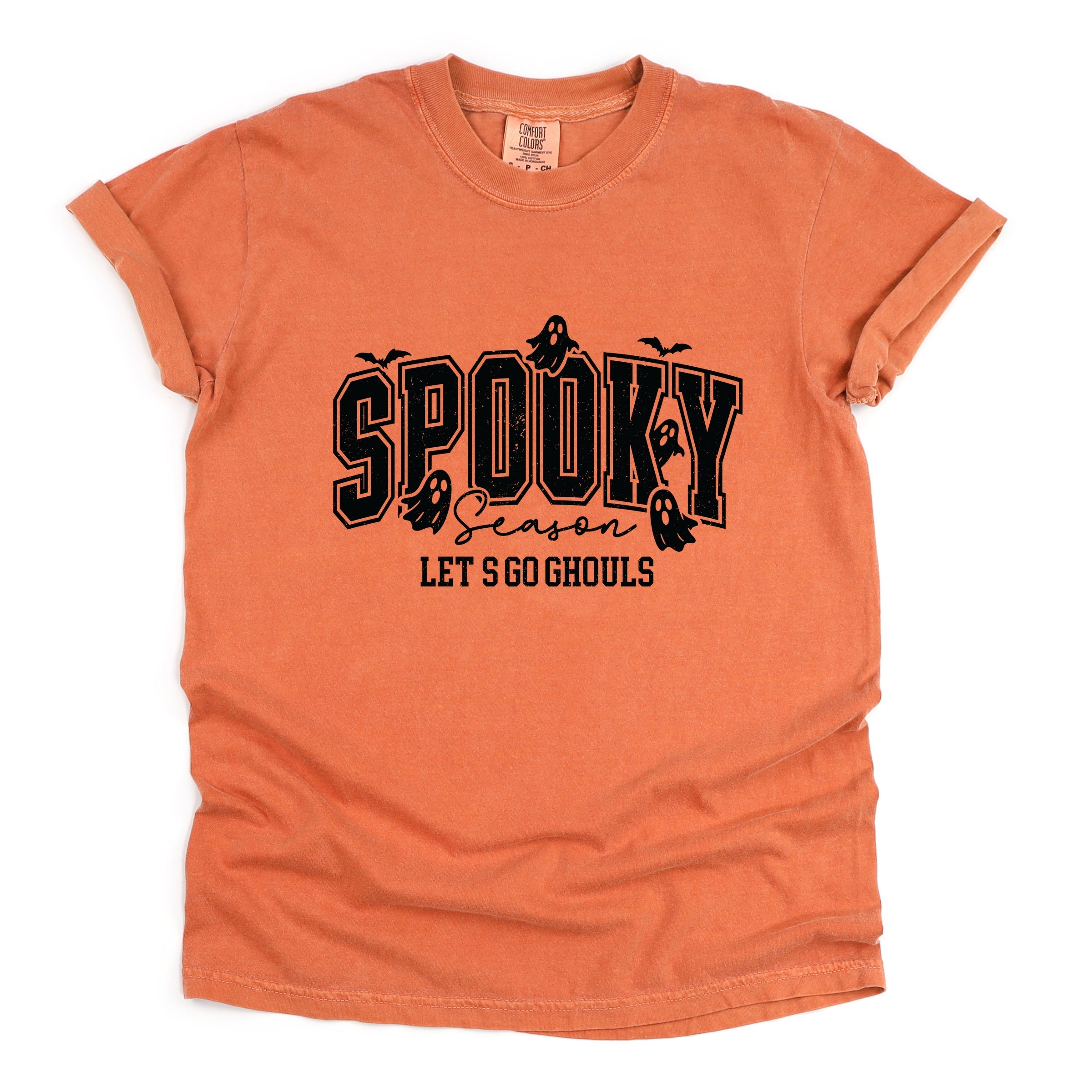 Let's Go Ghouls Varsity - Women's Garment Dyed Graphic T-Shirt