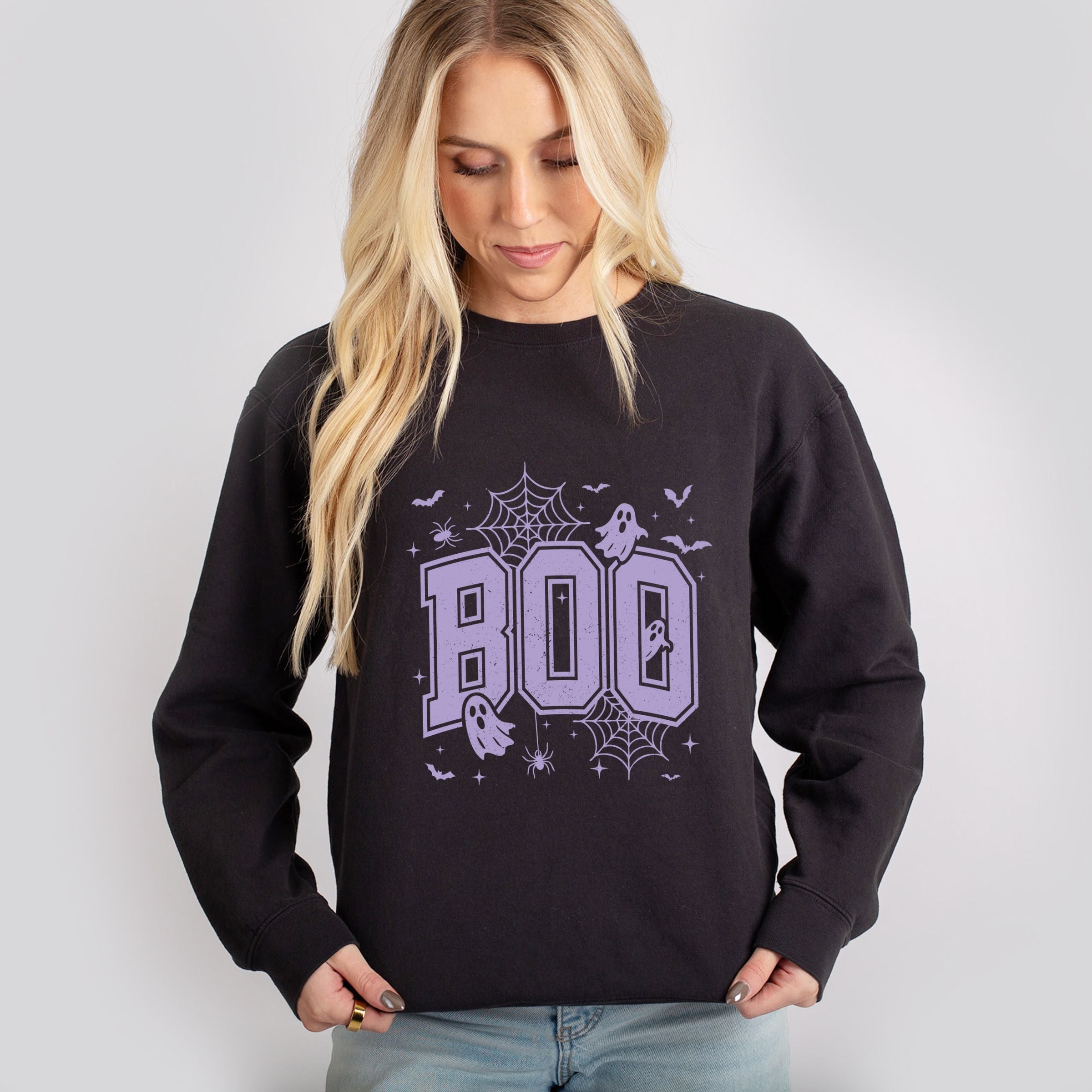 Boo Varsity Ghosts - Women's Lightweight Garment Dyed Sweatshirt