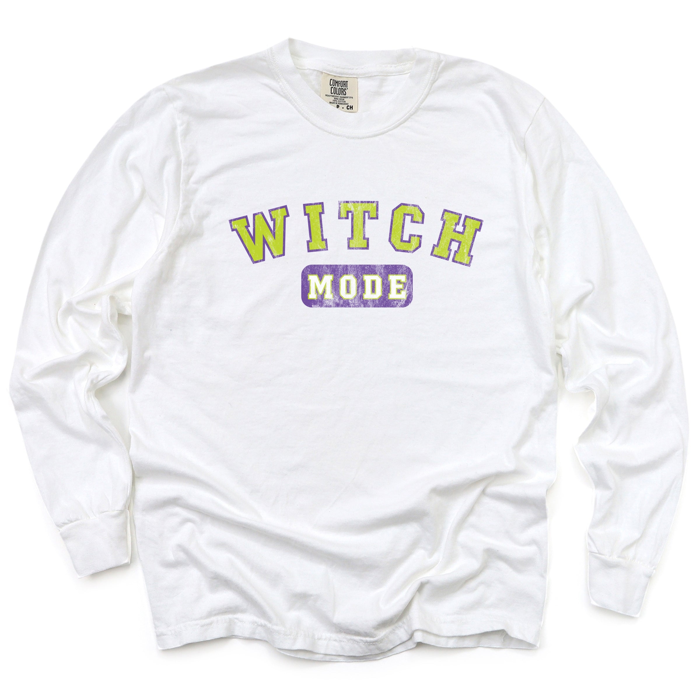 Witch Mode - Women's Garment Dyed Long Sleeve Graphic T-Shirt