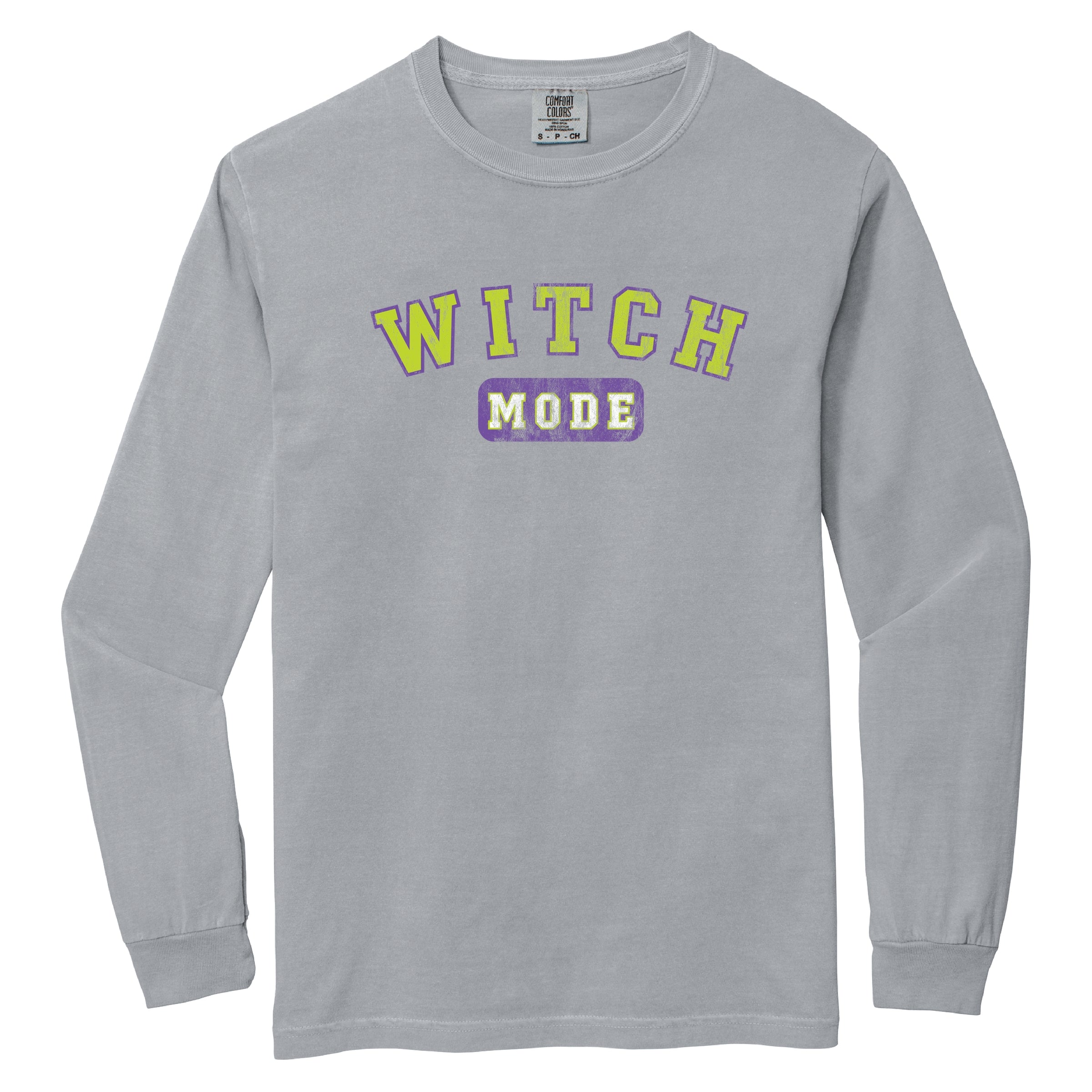 Witch Mode - Women's Garment Dyed Long Sleeve Graphic T-Shirt