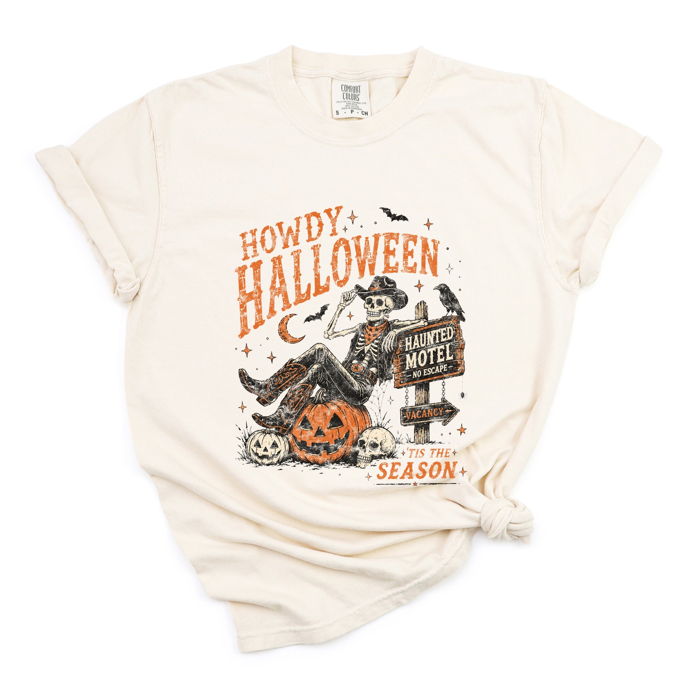 Howdy Halloween Skeleton - Women's Garment Dyed Graphic T-Shirt