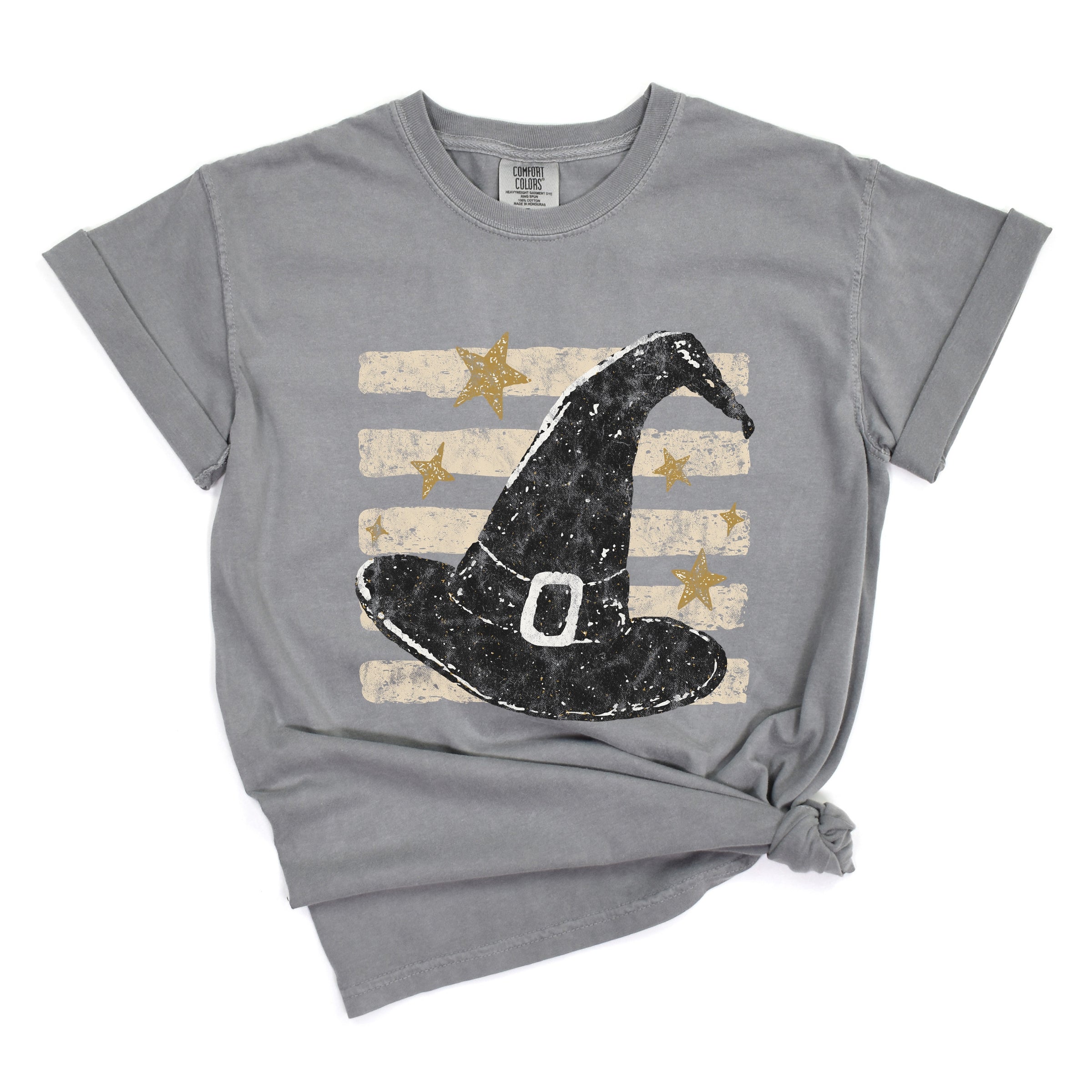 Witch Hat Stripes - Women's Garment Dyed Graphic T-Shirt