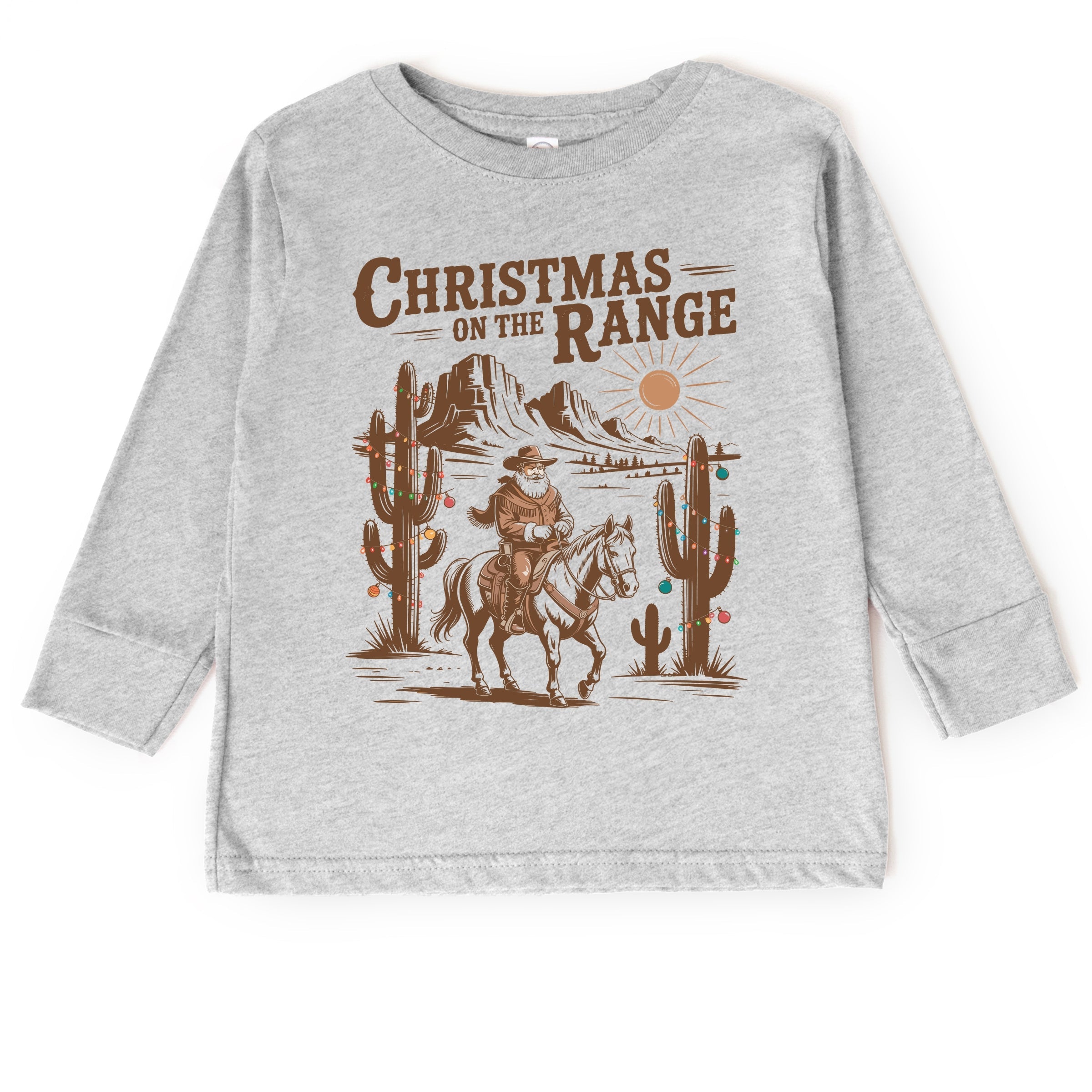 Christmas on the Range - Toddler Long Sleeve Graphic Tee and Youth Long Sleeve Graphic T-Shirt