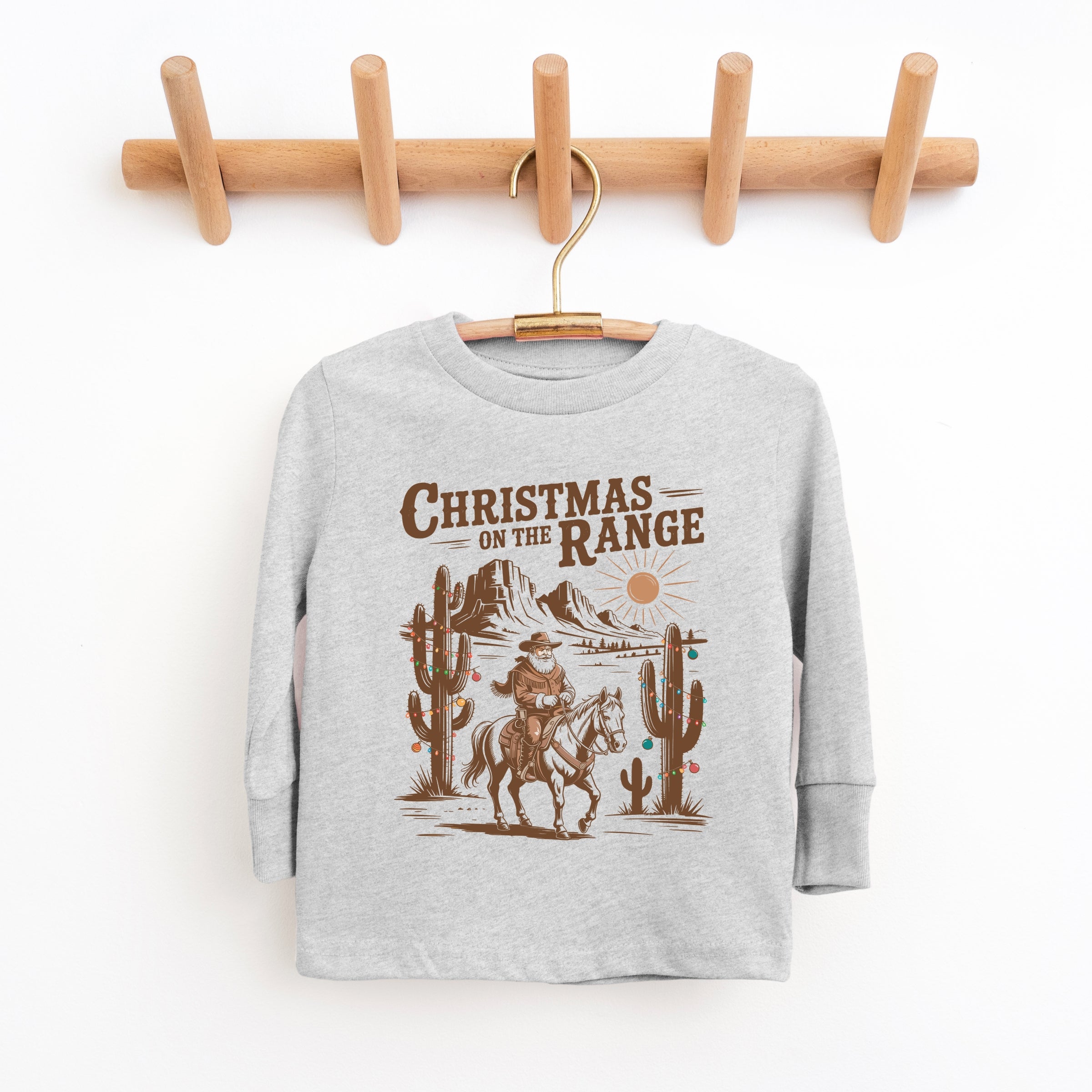 Christmas on the Range - Toddler Long Sleeve Graphic Tee and Youth Long Sleeve Graphic T-Shirt
