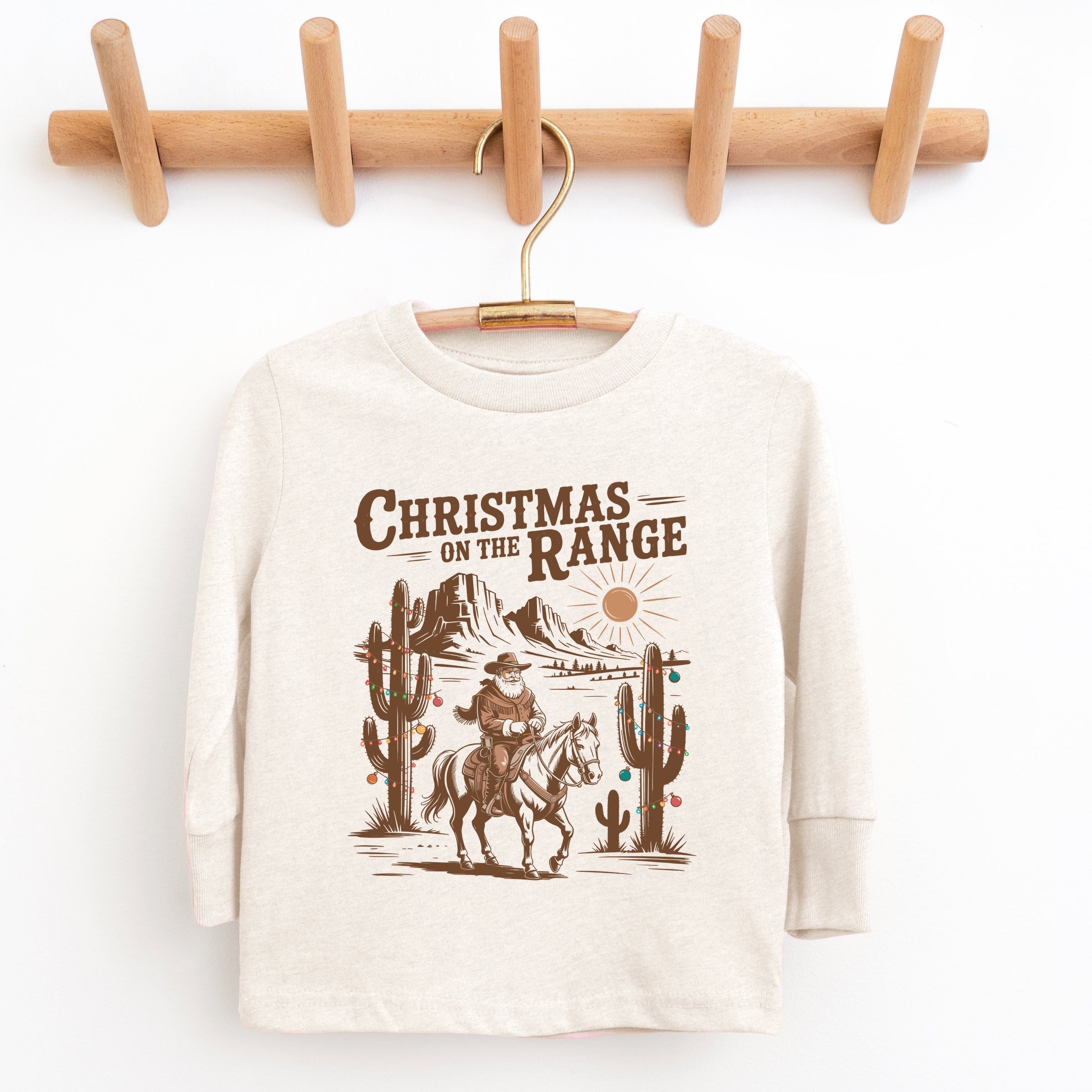 Christmas on the Range - Toddler Long Sleeve Graphic Tee and Youth Long Sleeve Graphic T-Shirt