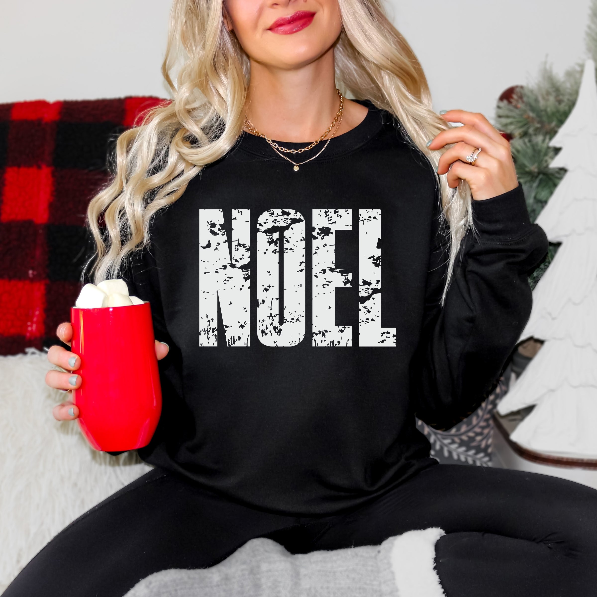 Noel Block Distressed - Women's Graphic Sweatshirt