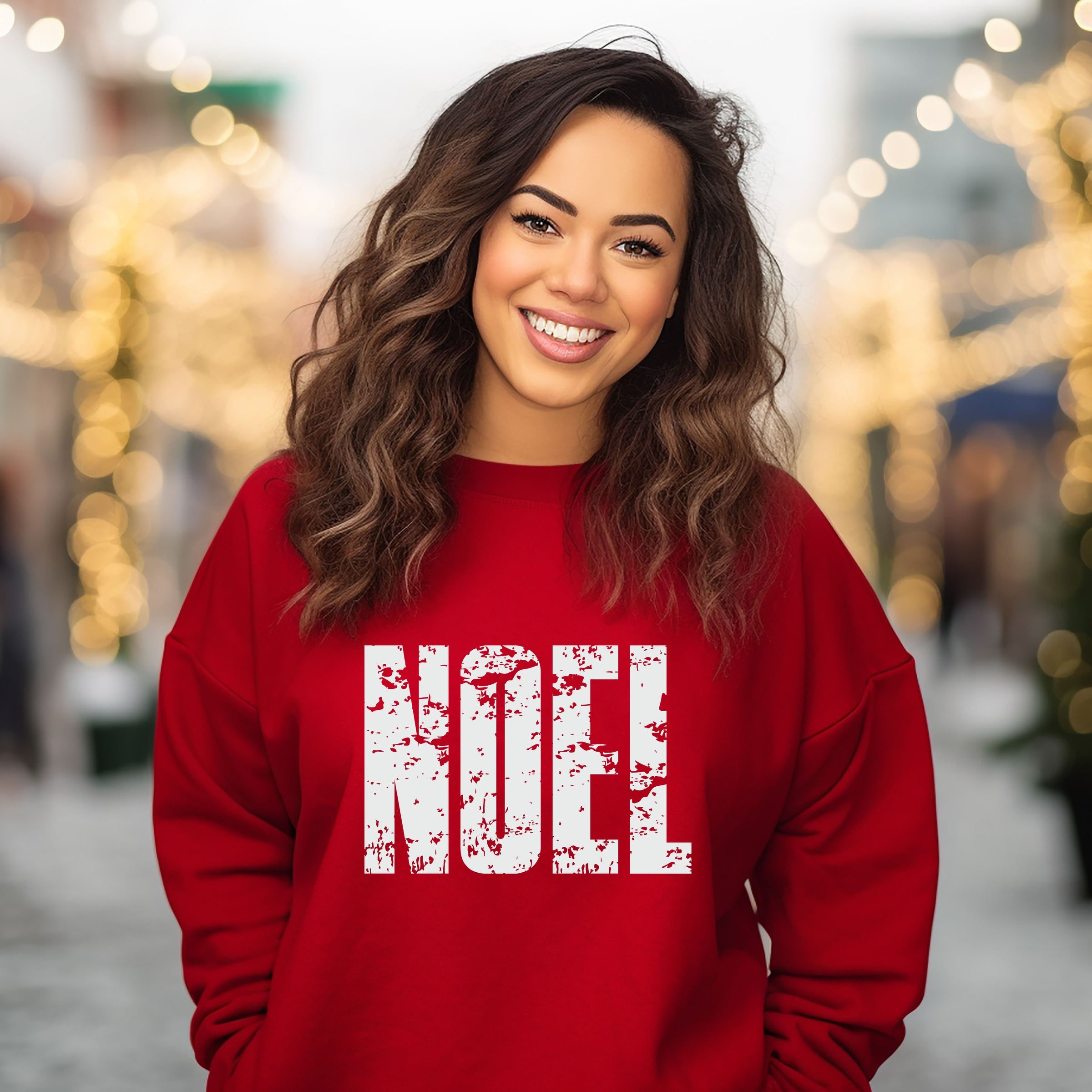 Noel Block Distressed - Women's Graphic Sweatshirt