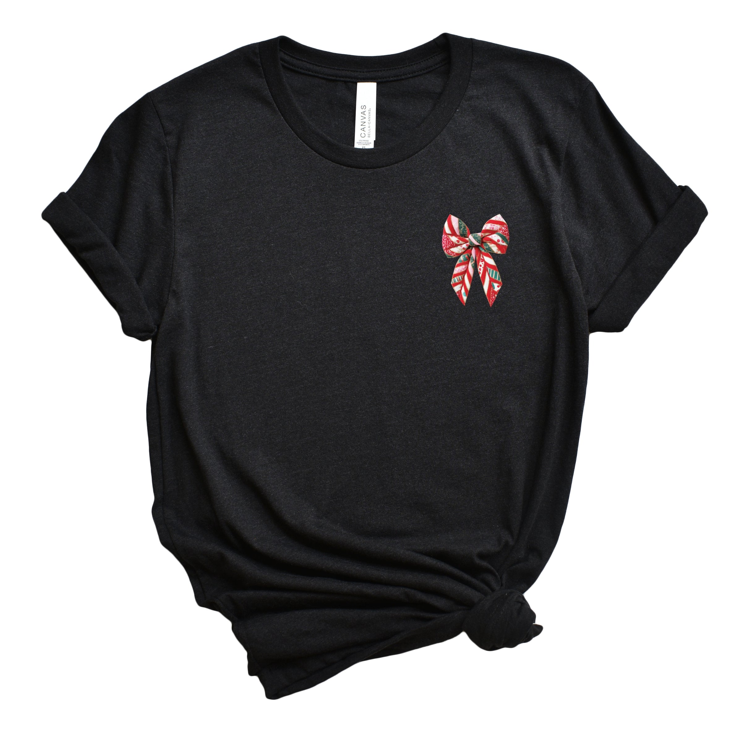 Christmas Bow Quilted Print - Women's Short Sleeve Graphic T-Shirt
