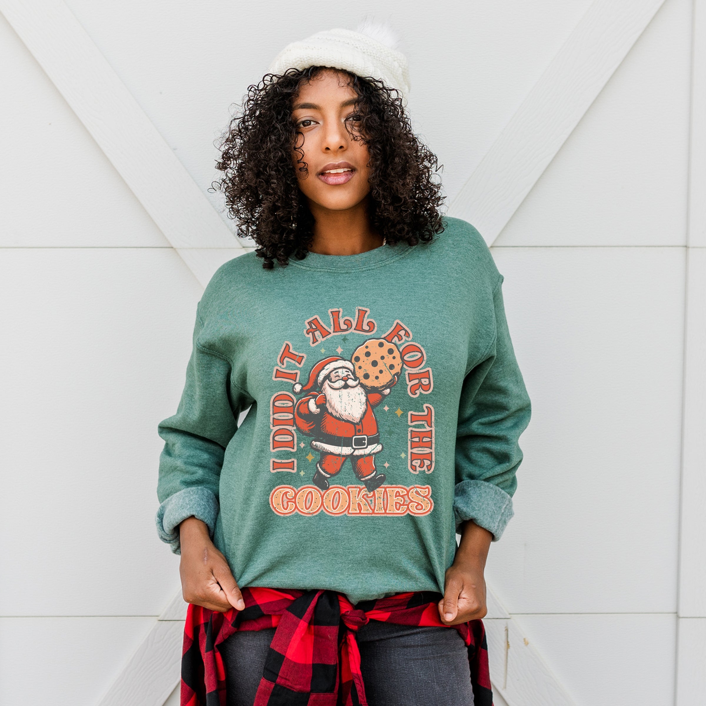 I Did It All For The Cookies Santa - Women's Graphic Sweatshirt
