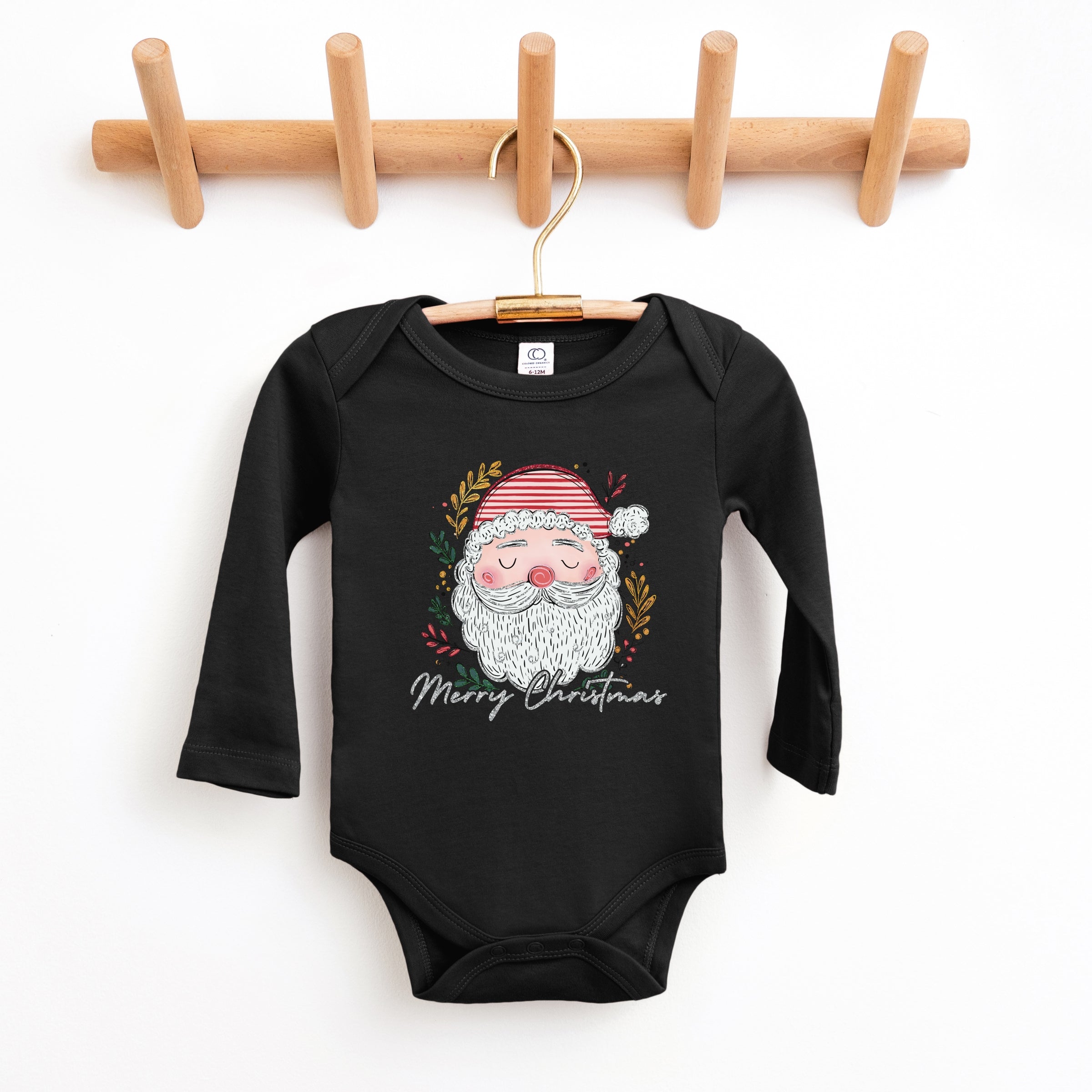 Merry Christmas Santa Stripes - Baby Long Sleeve Bodysuit