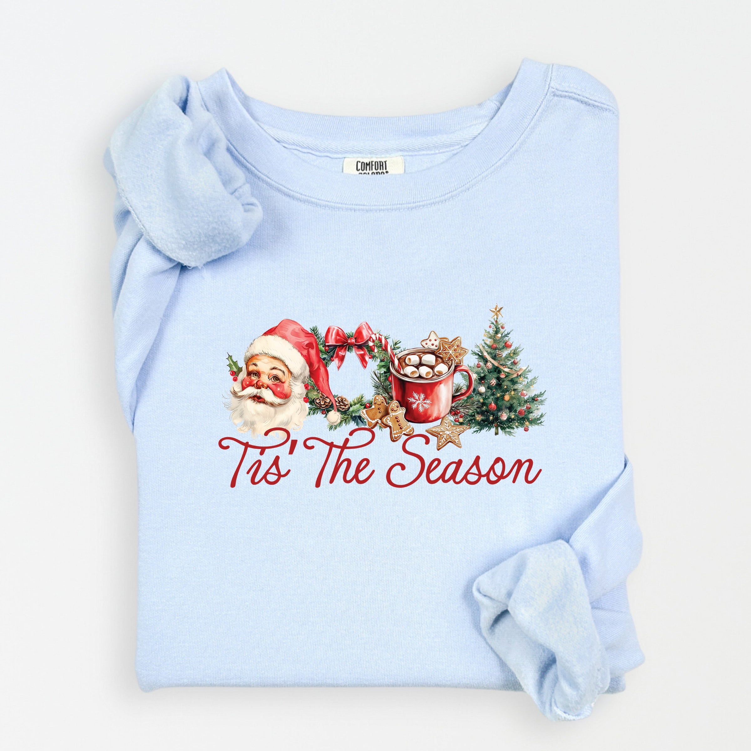 Tis' The Season Watercolor - Women's Lightweight Garment Dyed Sweatshirt